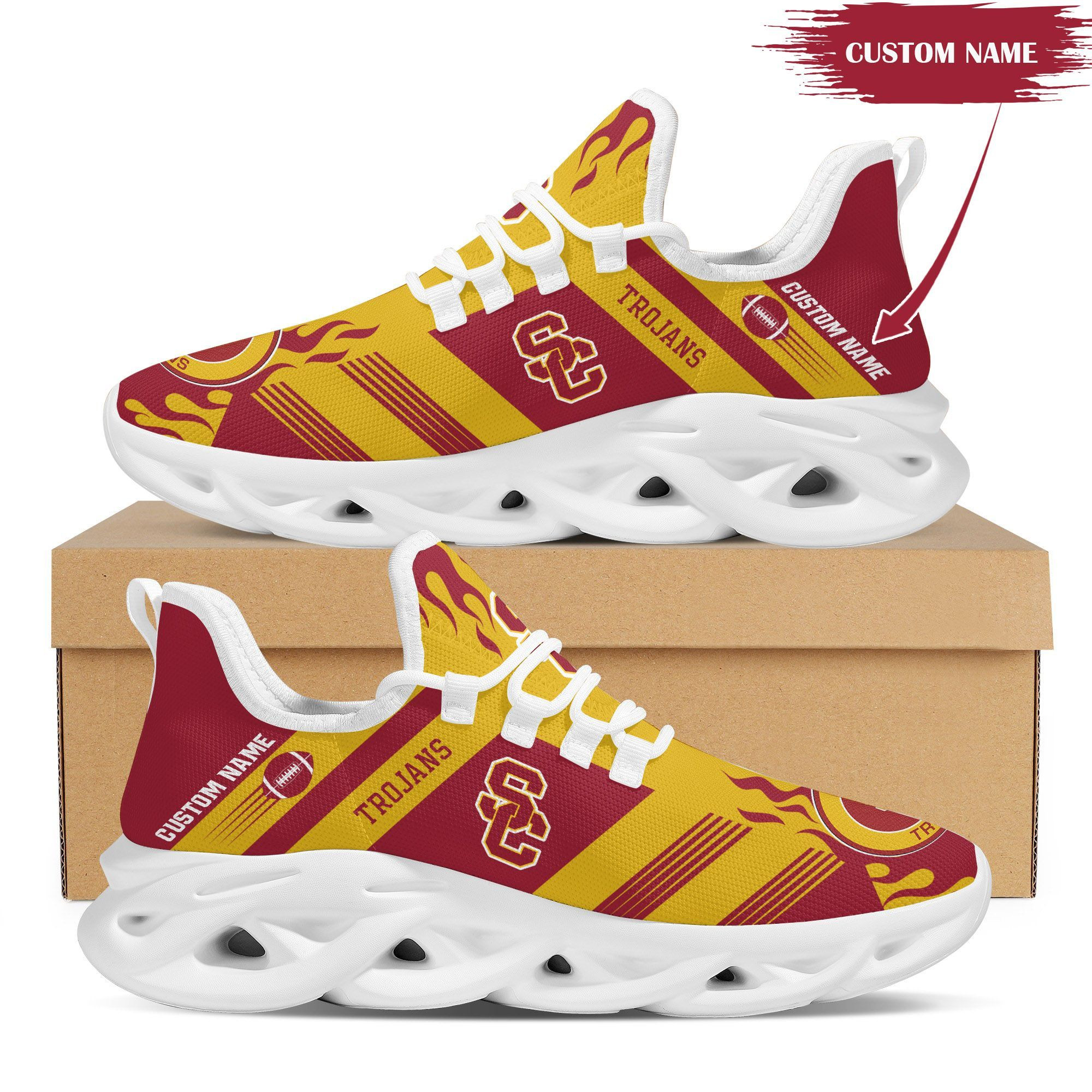 USC Trojans Custom Personalized Max Soul Sneakers Shoes - Famjoys USC Trojans Custom Personalized Max Soul Sneakers Shoes - Famjoys