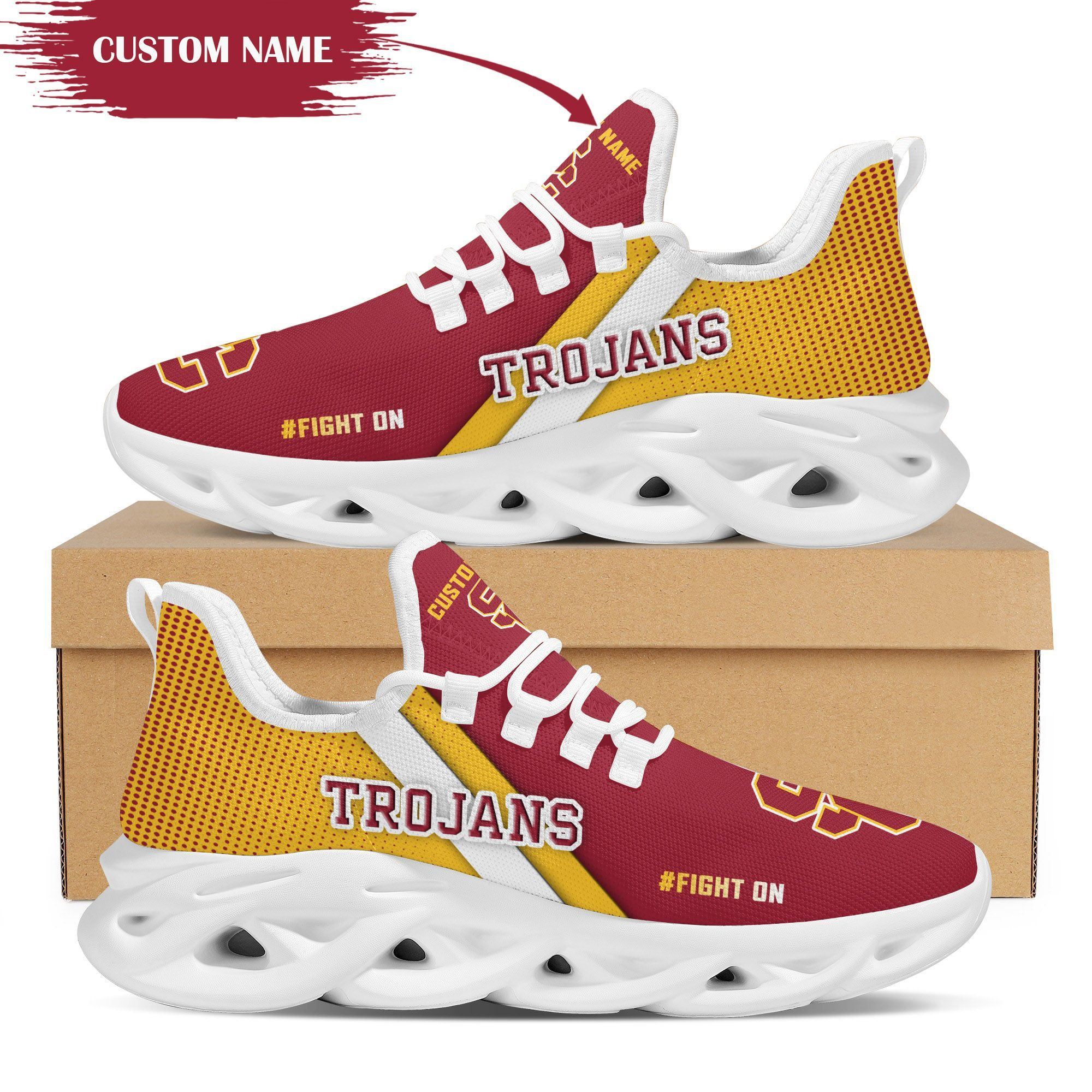 USC Trojans Custom Personalized Max Soul Sneakers Shoes University of Southern California