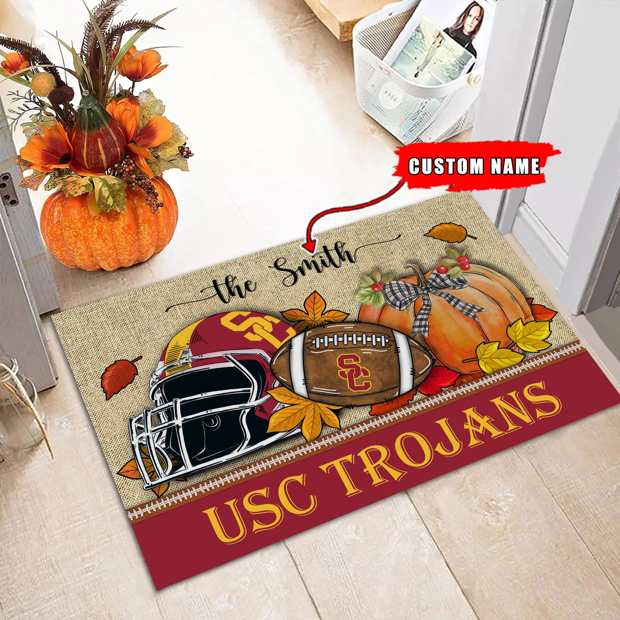 USC Trojans Fall Football Doormat - Famjoys USC Trojans Fall Football Doormat - Famjoys