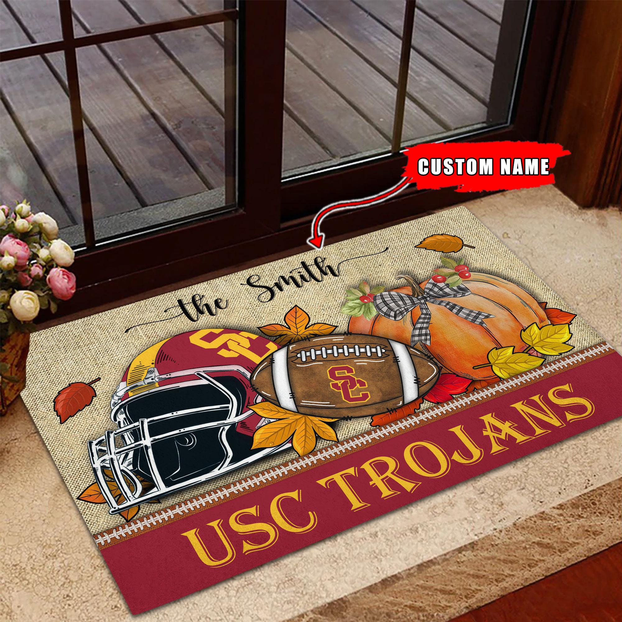 USC Trojans Fall Football Doormat - Famjoys USC Trojans Fall Football Doormat - Famjoys