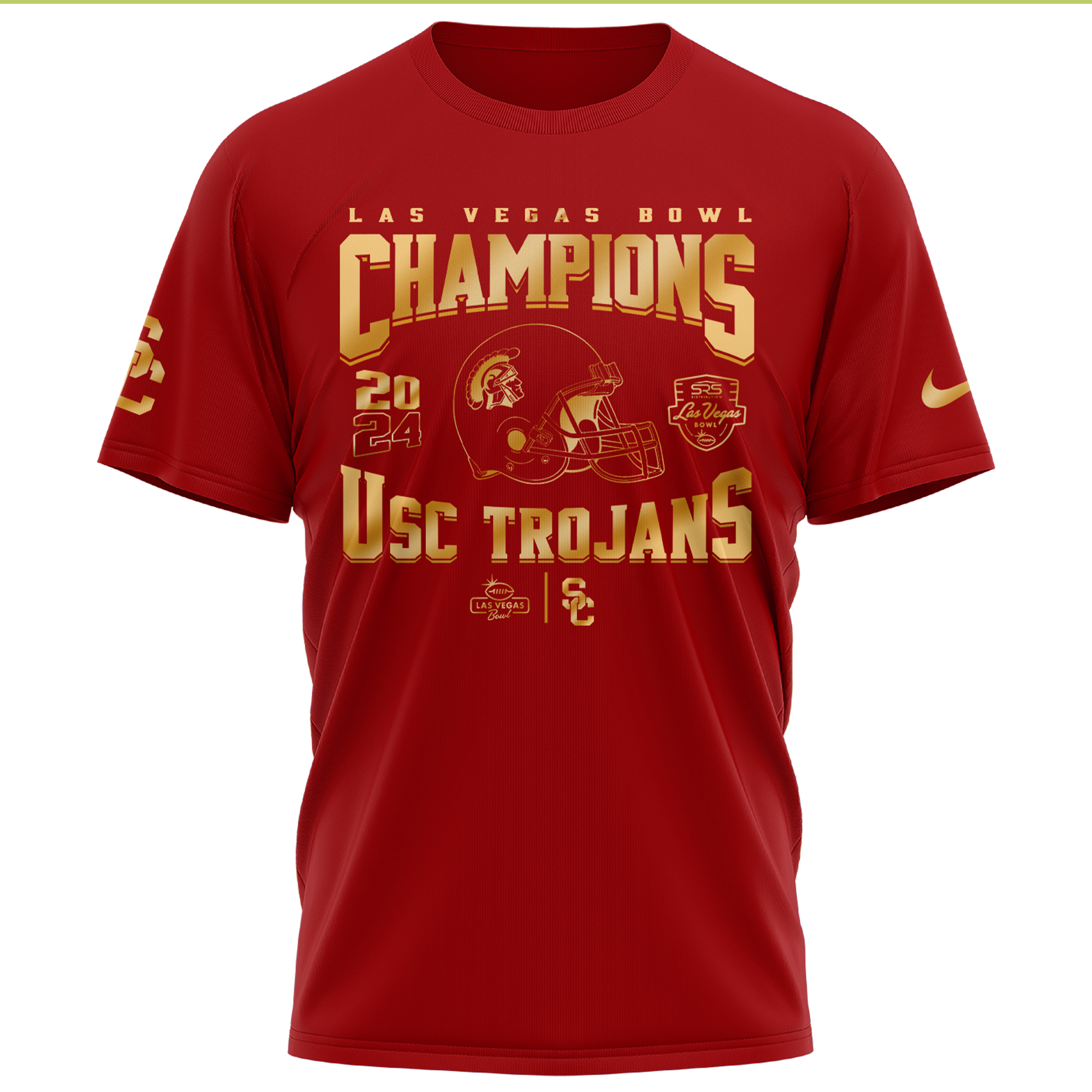 USC Trojans Las Vegas Bowl Champions Gold Tshirt - Famjoys USC Trojans Las Vegas Bowl Champions Gold Tshirt - Famjoys
