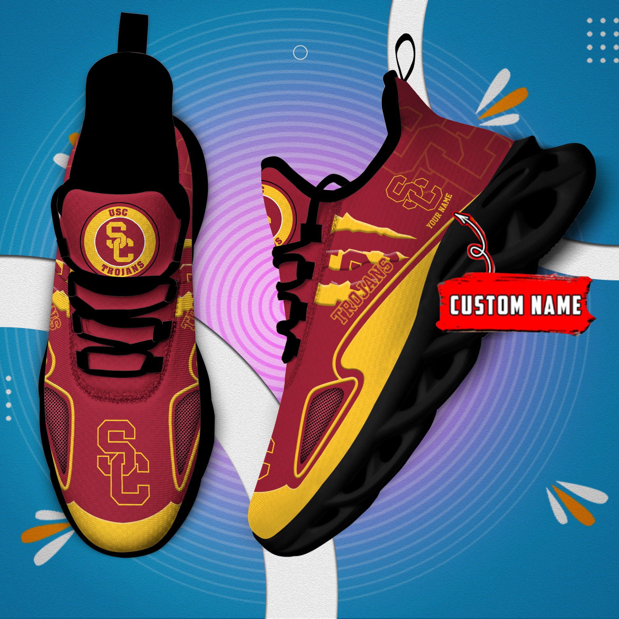 USC Trojans Max Soul Shoes - Famjoys USC Trojans Max Soul Shoes - Famjoys