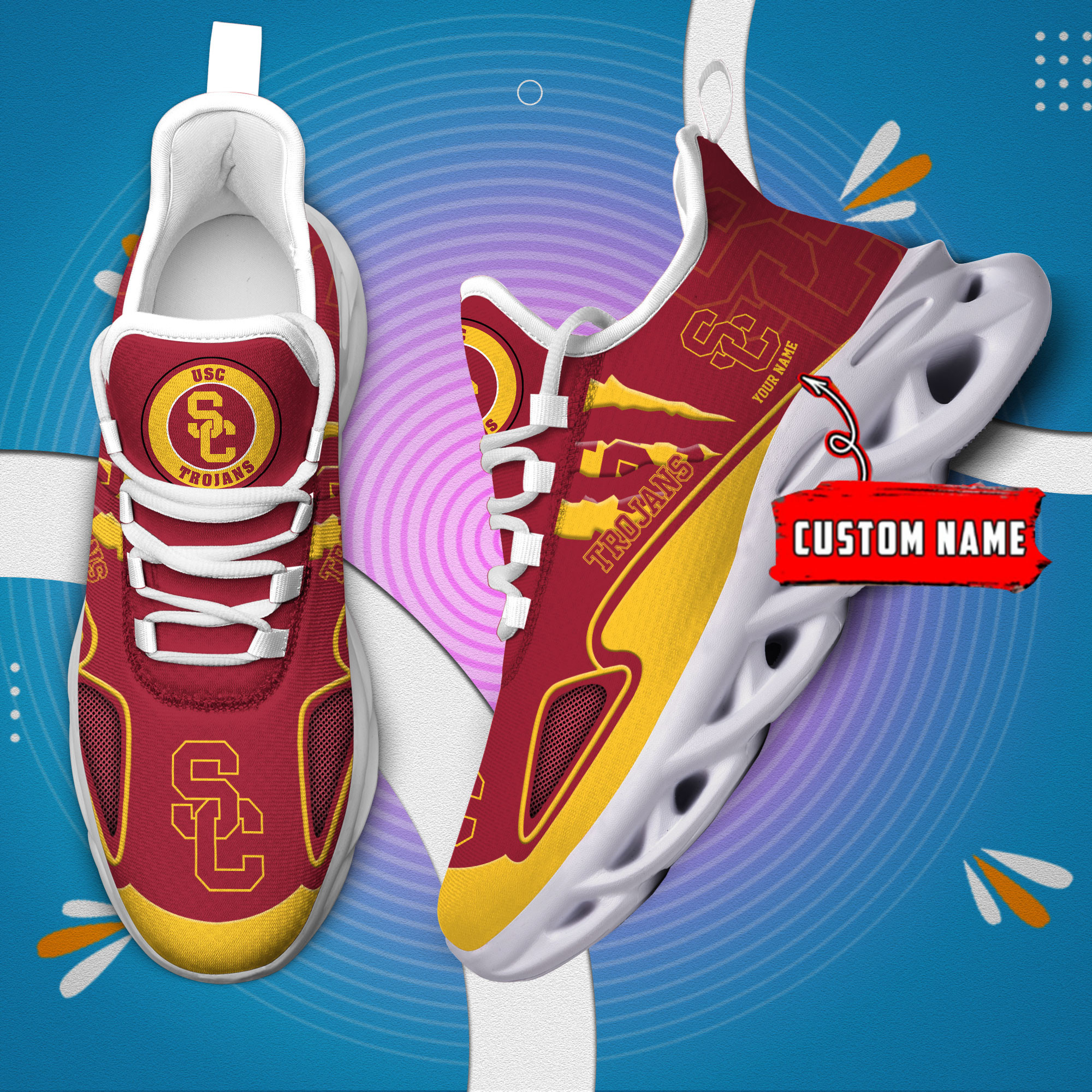 USC Trojans Max Soul Shoes - Famjoys USC Trojans Max Soul Shoes - Famjoys
