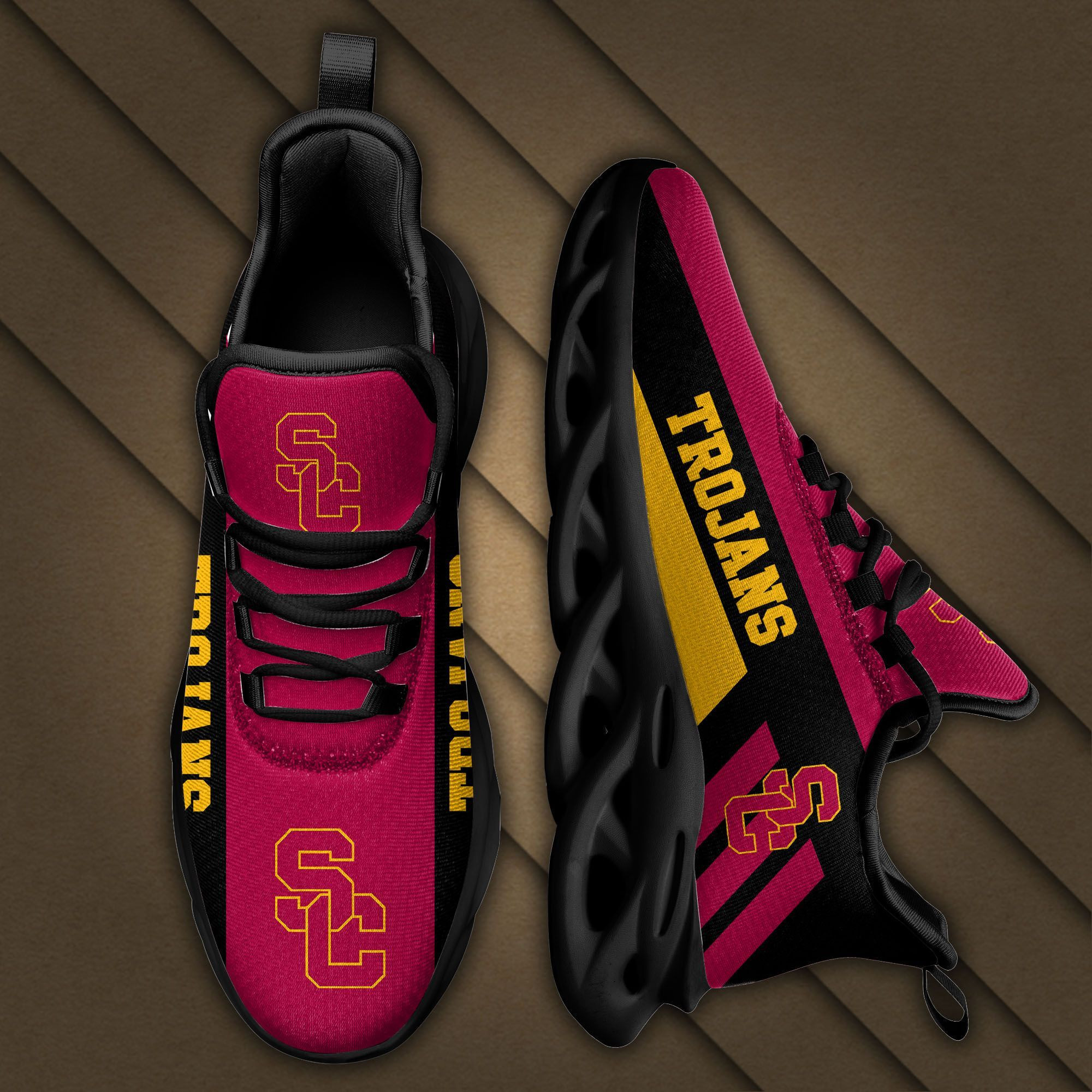 USC Trojans Max Soul Sneakers Shoes - Famjoys USC Trojans Max Soul Sneakers Shoes - Famjoys