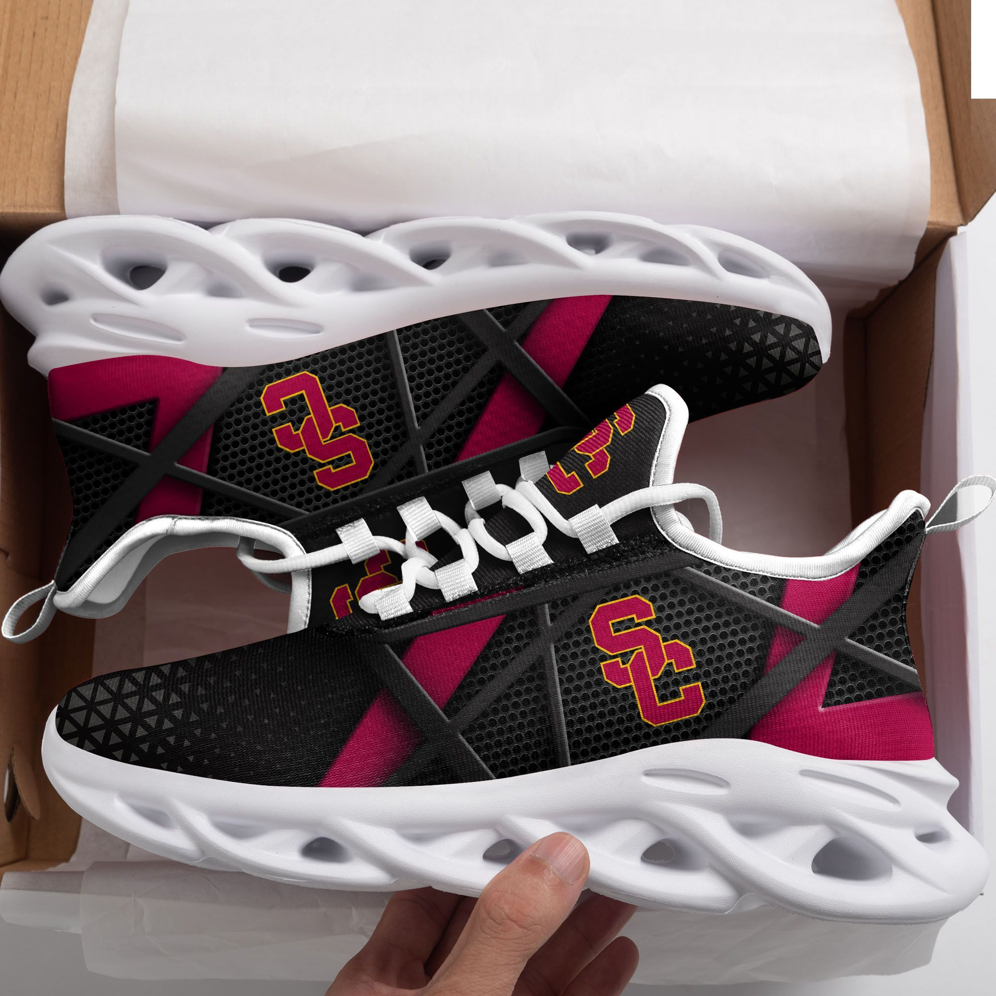 USC Trojans Max Soul Sneakers Shoes - Famjoys USC Trojans Max Soul Sneakers Shoes - Famjoys