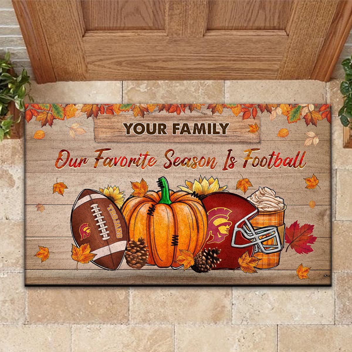 USC Trojans Our Favorite Season is Football Doormat - Famjoys USC Trojans Our Favorite Season is Football Doormat - Famjoys