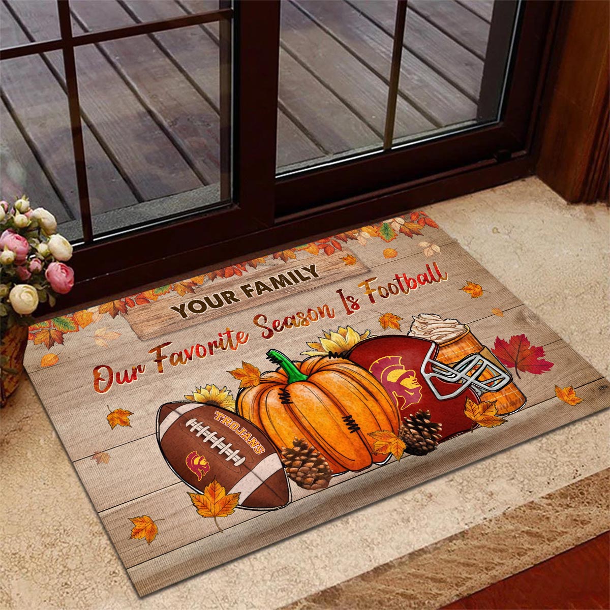 USC Trojans Our Favorite Season is Football Doormat - Famjoys USC Trojans Our Favorite Season is Football Doormat - Famjoys