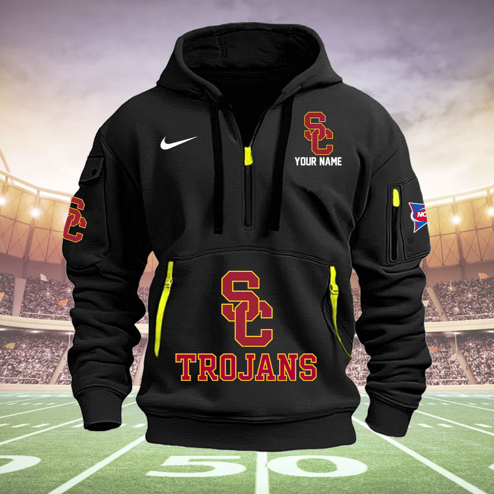 USC Trojans Quarter Zip Hoodie - Famjoys USC Trojans Quarter Zip Hoodie - Famjoys