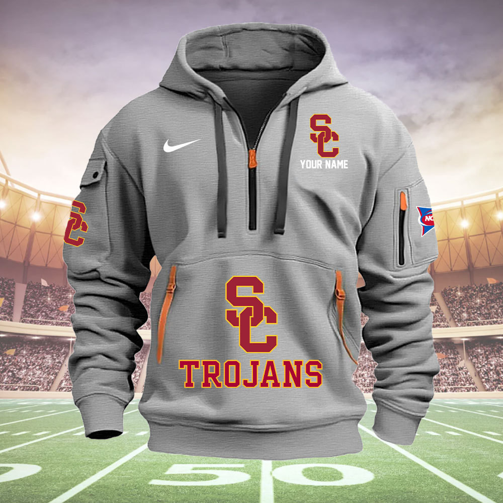 USC Trojans Quarter Zip Hoodie - Famjoys USC Trojans Quarter Zip Hoodie - Famjoys