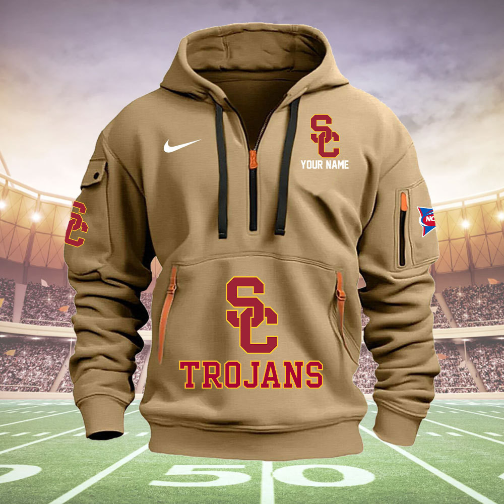 USC Trojans Quarter Zip Hoodie - Famjoys USC Trojans Quarter Zip Hoodie - Famjoys