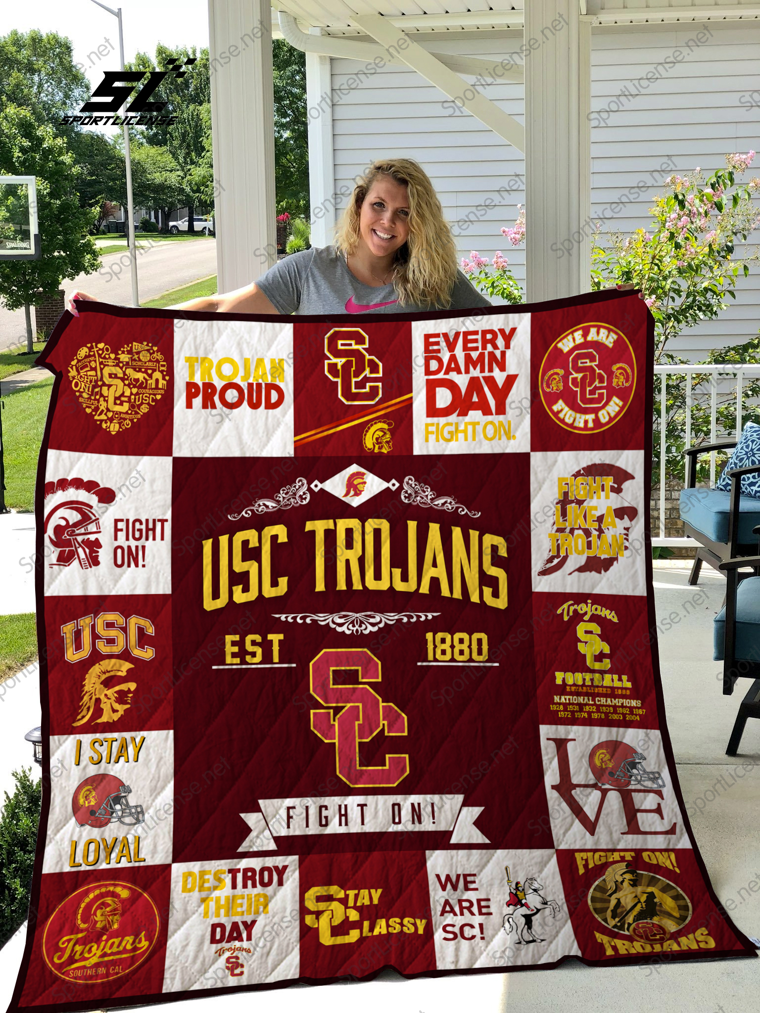 Usc Trojans Quilt Blanket 01 - Famjoys Usc Trojans Quilt Blanket 01 - Famjoys