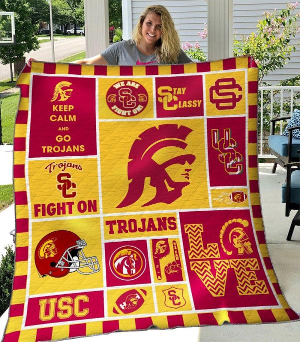 Usc Trojans Quilt Blanket - Famjoys Usc Trojans Quilt Blanket - Famjoys