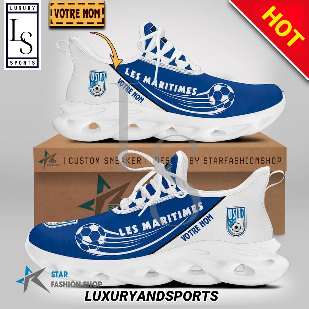 USL Dunkerque Ligue 2 Custom Name Max Soul Shoes - Famjoys USL Dunkerque Ligue 2 Custom Name Max Soul Shoes - Famjoys
