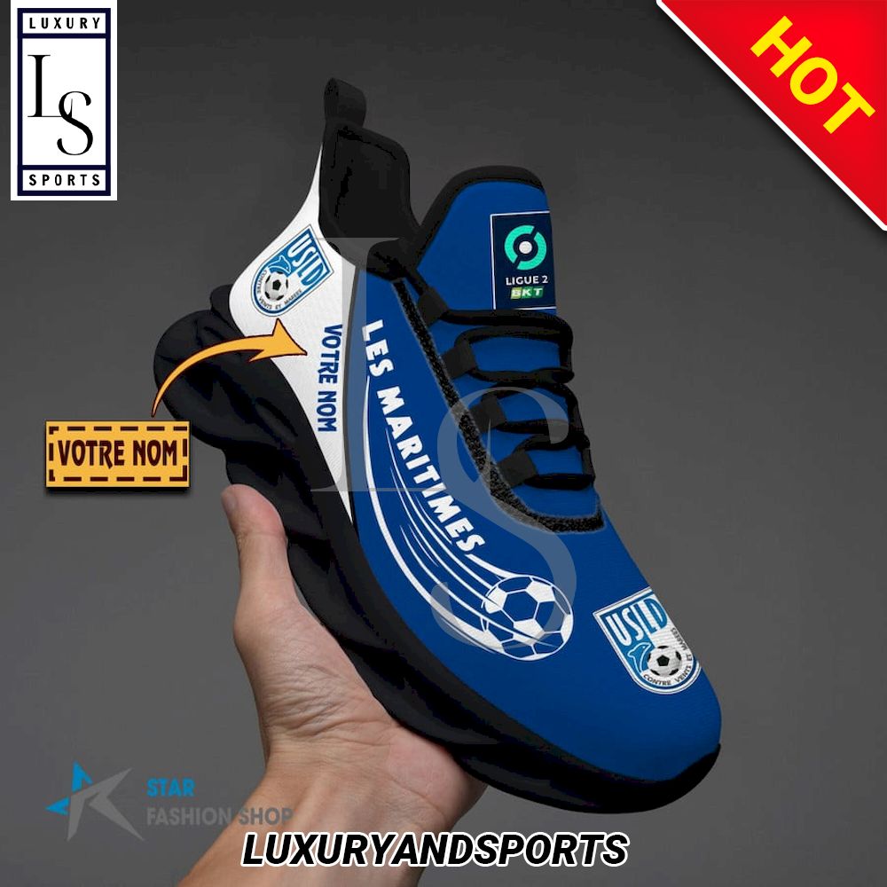 USL Dunkerque Ligue 2 Custom Name Max Soul Shoes - Famjoys USL Dunkerque Ligue 2 Custom Name Max Soul Shoes - Famjoys