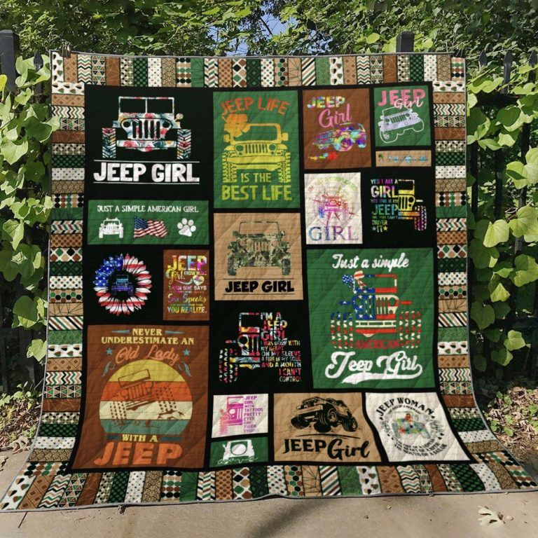 ust A Simple Jeep Girl Quilt Blanket - Famjoys ust A Simple Jeep Girl Quilt Blanket - Famjoys