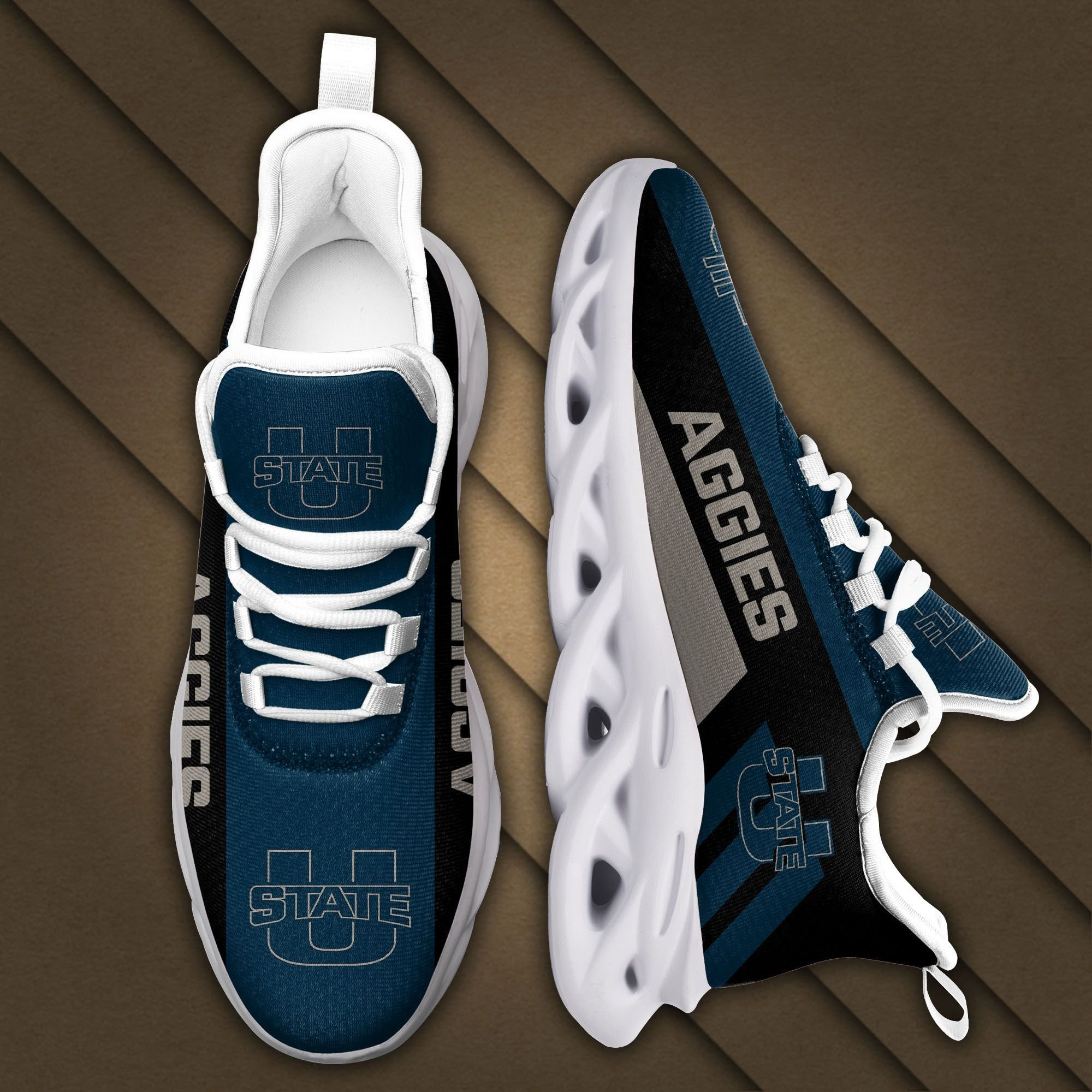 Utah State Aggies Max Soul Sneakers Shoes - Famjoys Utah State Aggies Max Soul Sneakers Shoes - Famjoys