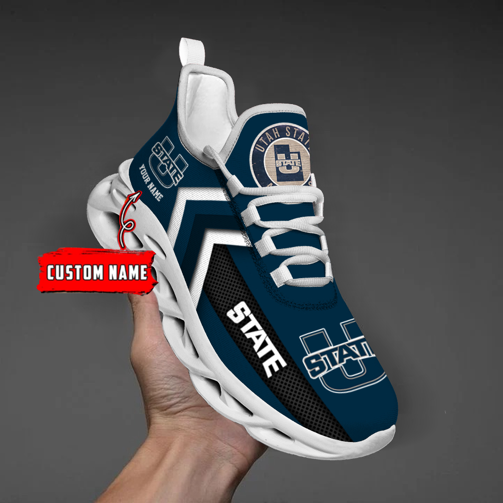 Utah State Aggies Personalized Custom Name Max Soul Shoes DS003 - Famjoys Utah State Aggies Personalized Custom Name Max Soul Shoes DS003 - Famjoys