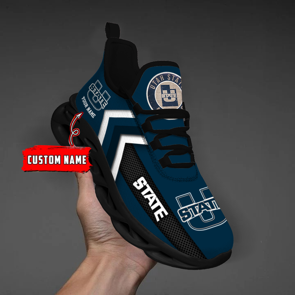 Utah State Aggies Personalized Custom Name Max Soul Shoes DS003 - Famjoys Utah State Aggies Personalized Custom Name Max Soul Shoes DS003 - Famjoys