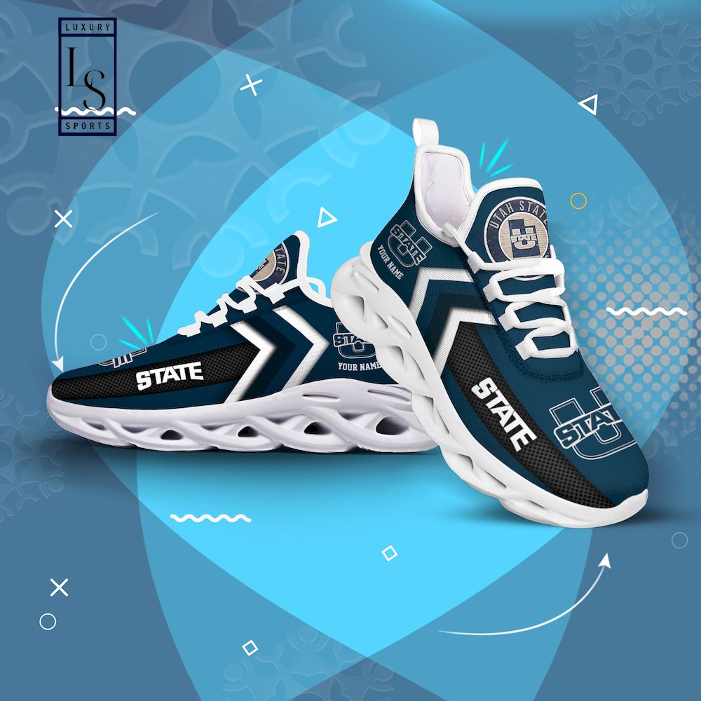 Utah State Aggies Personalized Max Soul Shoes - Famjoys Utah State Aggies Personalized Max Soul Shoes - Famjoys