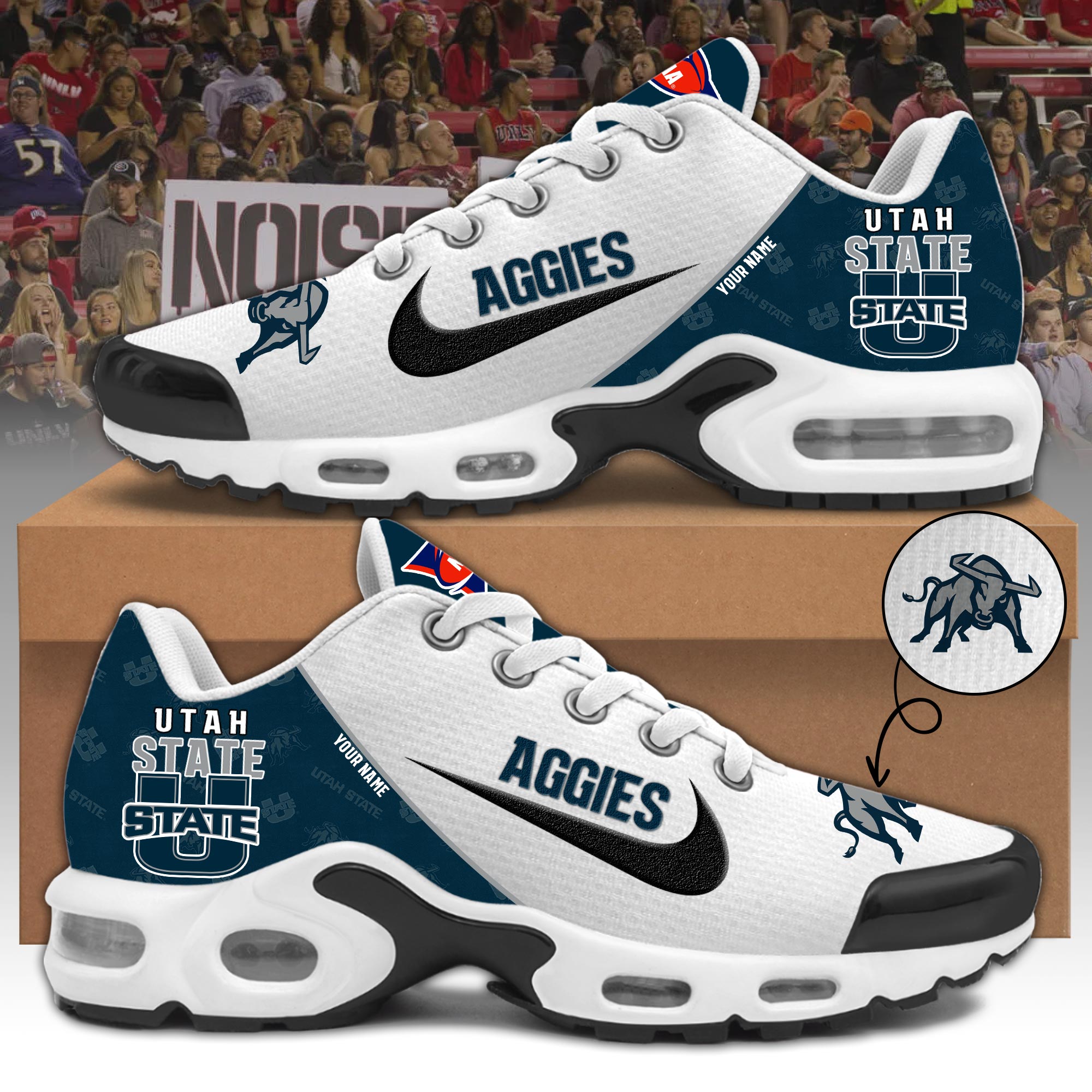 Utah State Aggies Personalized Shoes - Famjoys Utah State Aggies Personalized Shoes - Famjoys