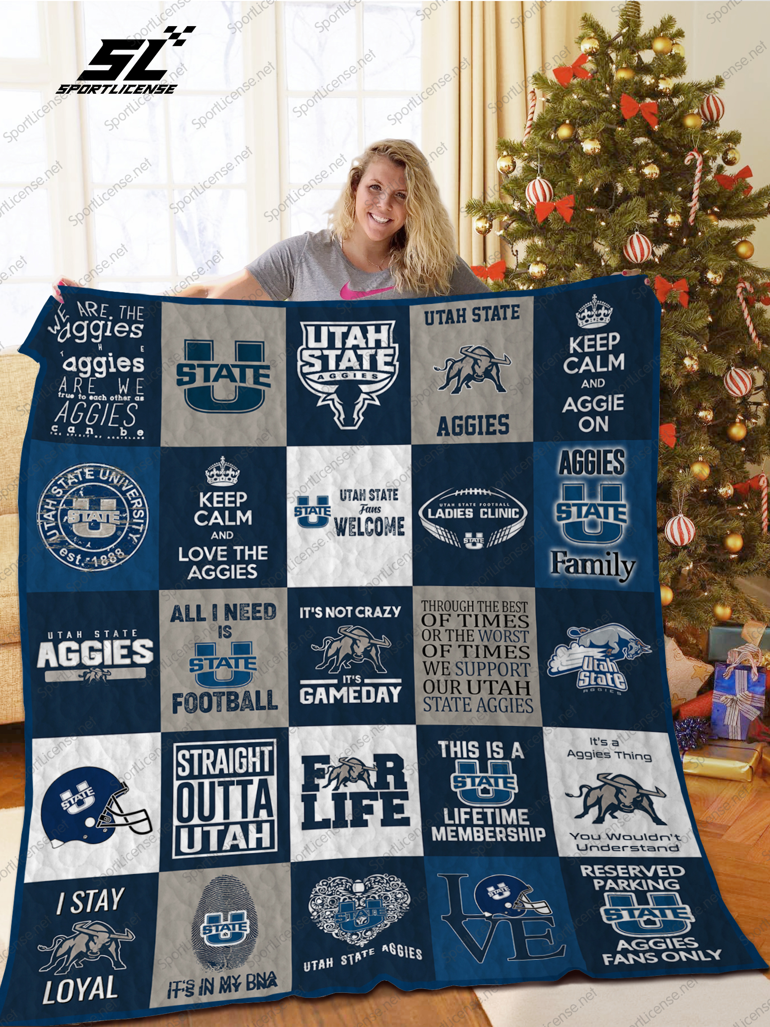Utah State Aggies Quilt Blanket Ver 03 - Famjoys Utah State Aggies Quilt Blanket Ver 03 - Famjoys