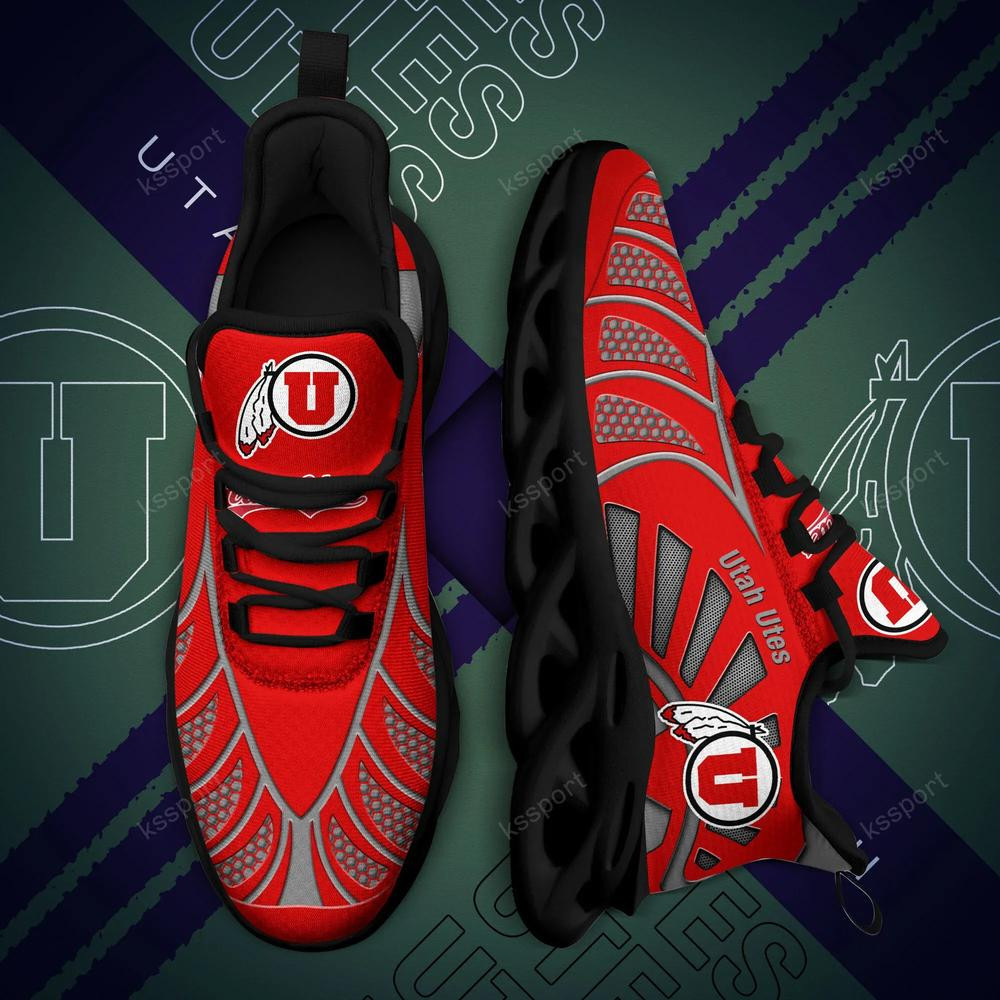 Utah Utes Max Soul Clunky, Black And White Running Shoes - Famjoys Utah Utes Max Soul Clunky, Black And White Running Shoes - Famjoys