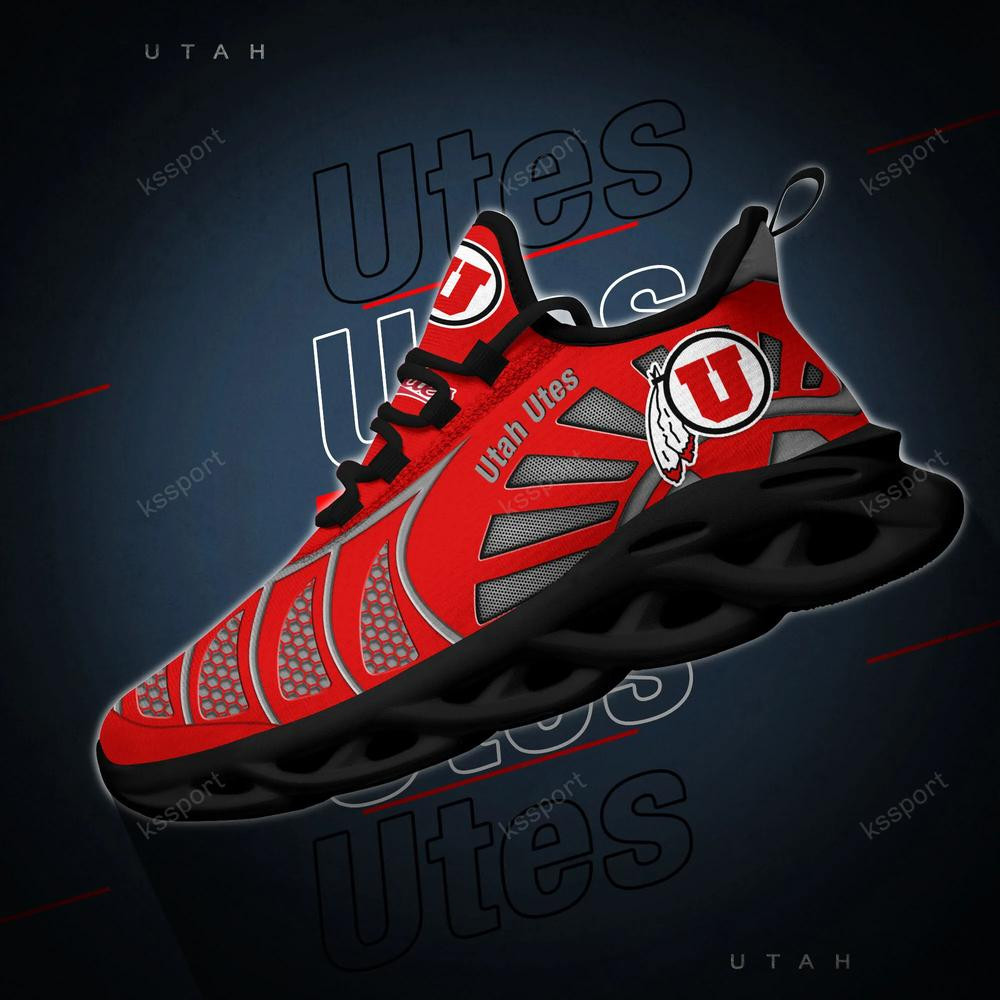 Utah Utes Max Soul Clunky, Black And White Running Shoes - Famjoys Utah Utes Max Soul Clunky, Black And White Running Shoes - Famjoys