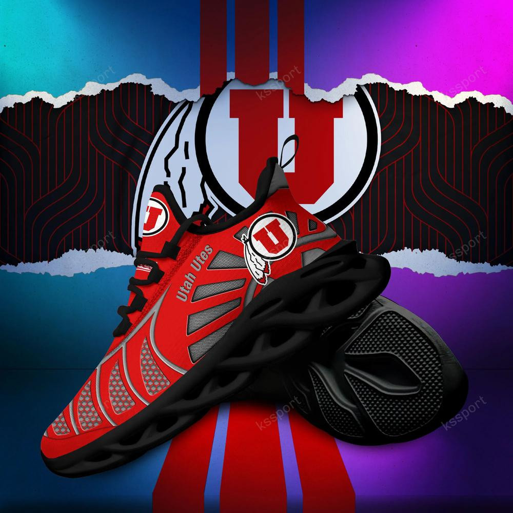 Utah Utes Max Soul Clunky, Black And White Running Shoes - Famjoys Utah Utes Max Soul Clunky, Black And White Running Shoes - Famjoys