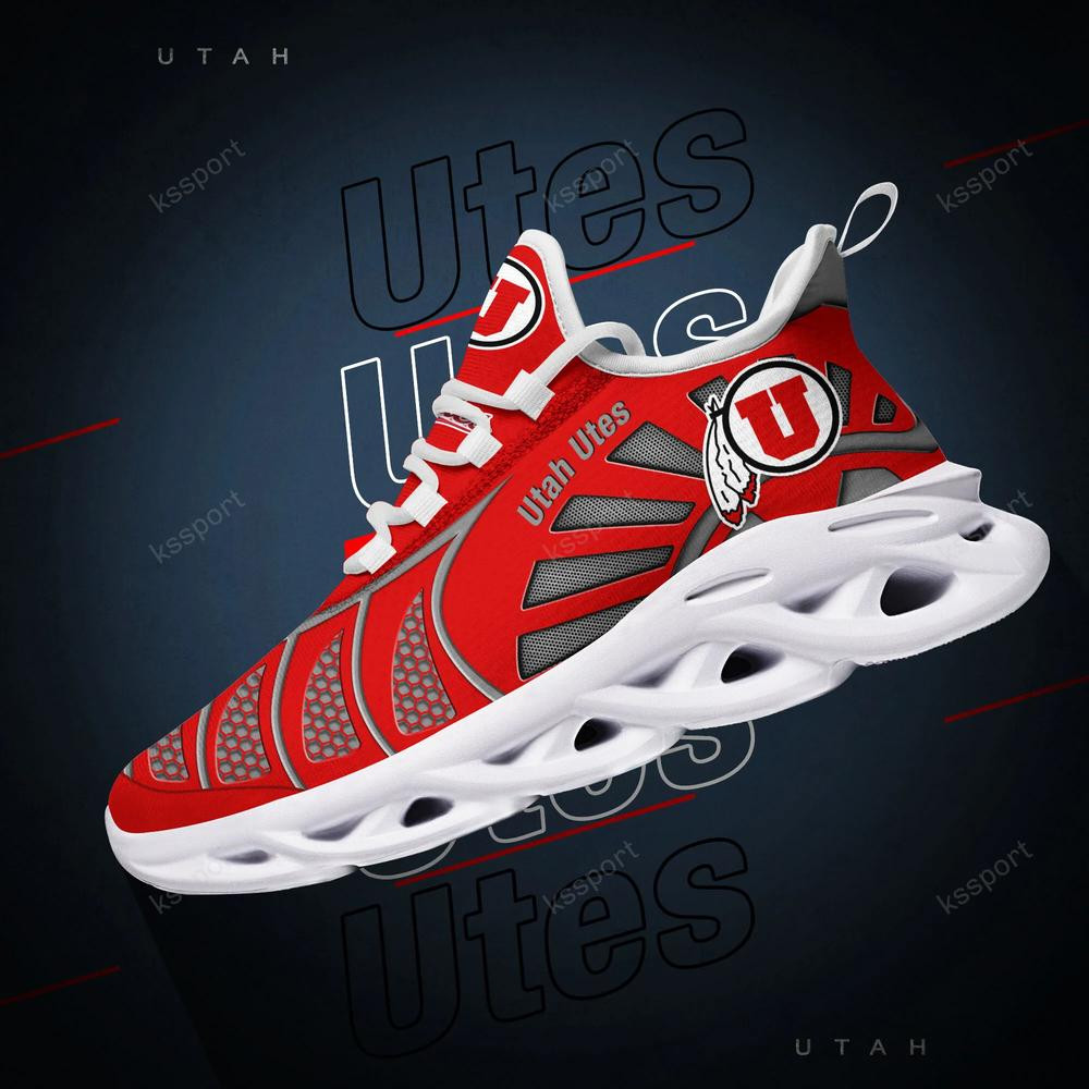 Utah Utes Max Soul Clunky, Black And White Running Shoes - Famjoys Utah Utes Max Soul Clunky, Black And White Running Shoes - Famjoys