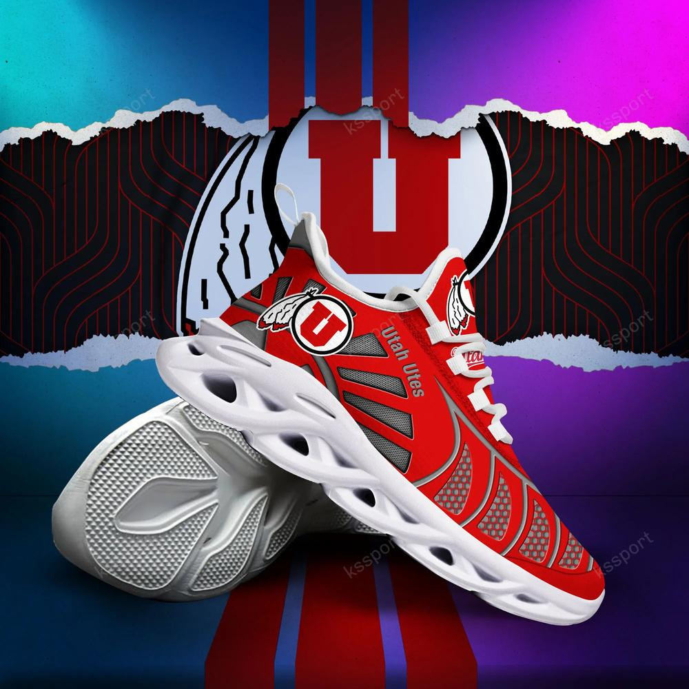 Utah Utes Max Soul Clunky, Black And White Running Shoes - Famjoys Utah Utes Max Soul Clunky, Black And White Running Shoes - Famjoys