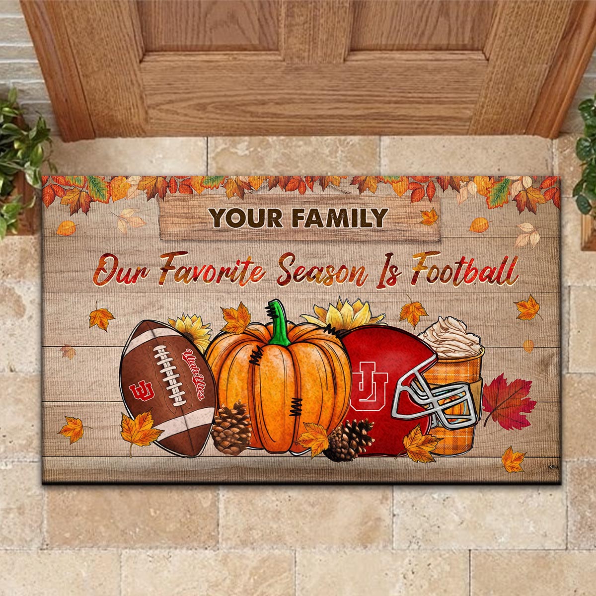 Utah Utes Our Favorite Season is Football Doormat - Famjoys Utah Utes Our Favorite Season is Football Doormat - Famjoys