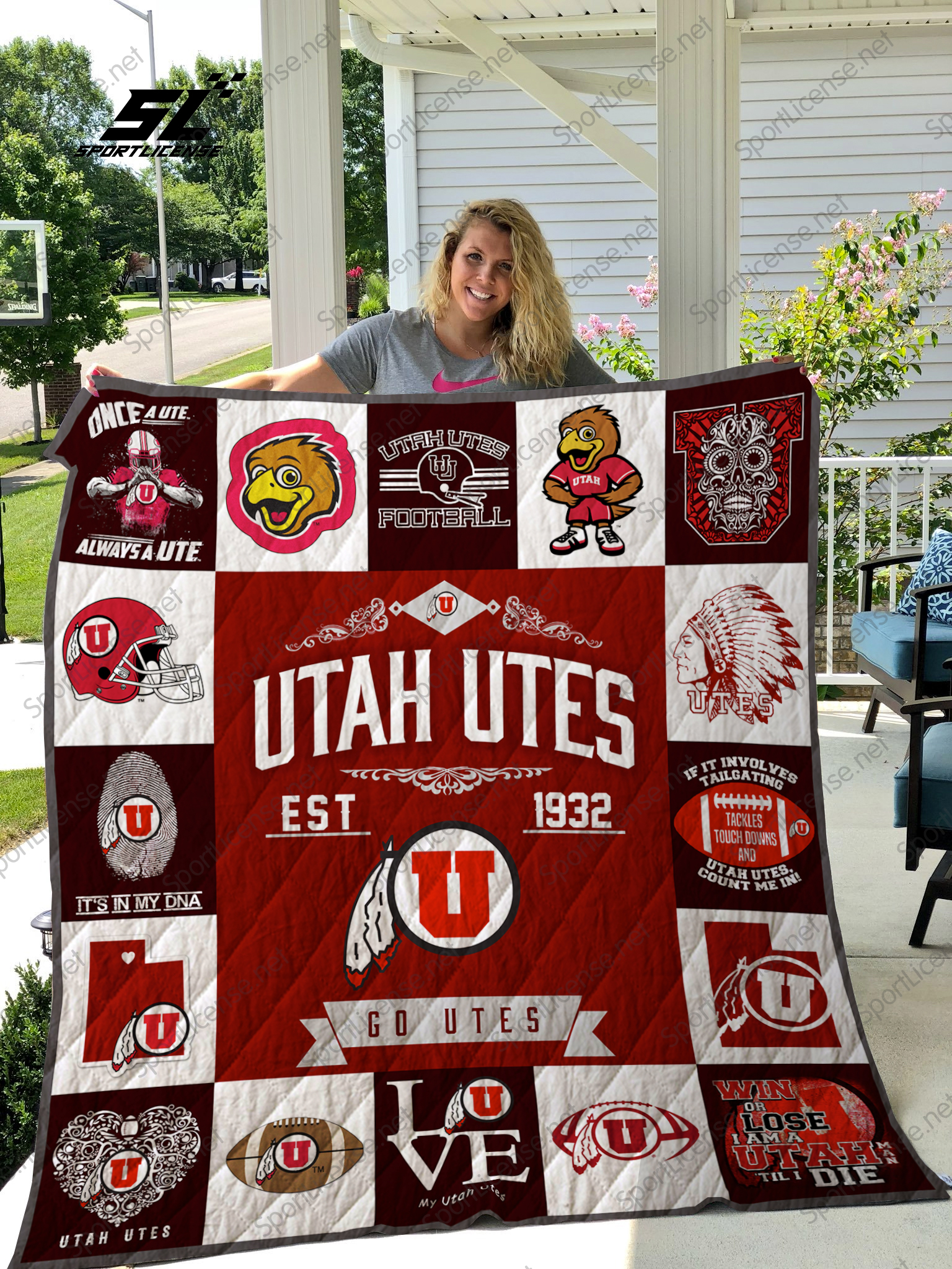 Utah Utes Quilt Blanket 01 - Famjoys Utah Utes Quilt Blanket 01 - Famjoys