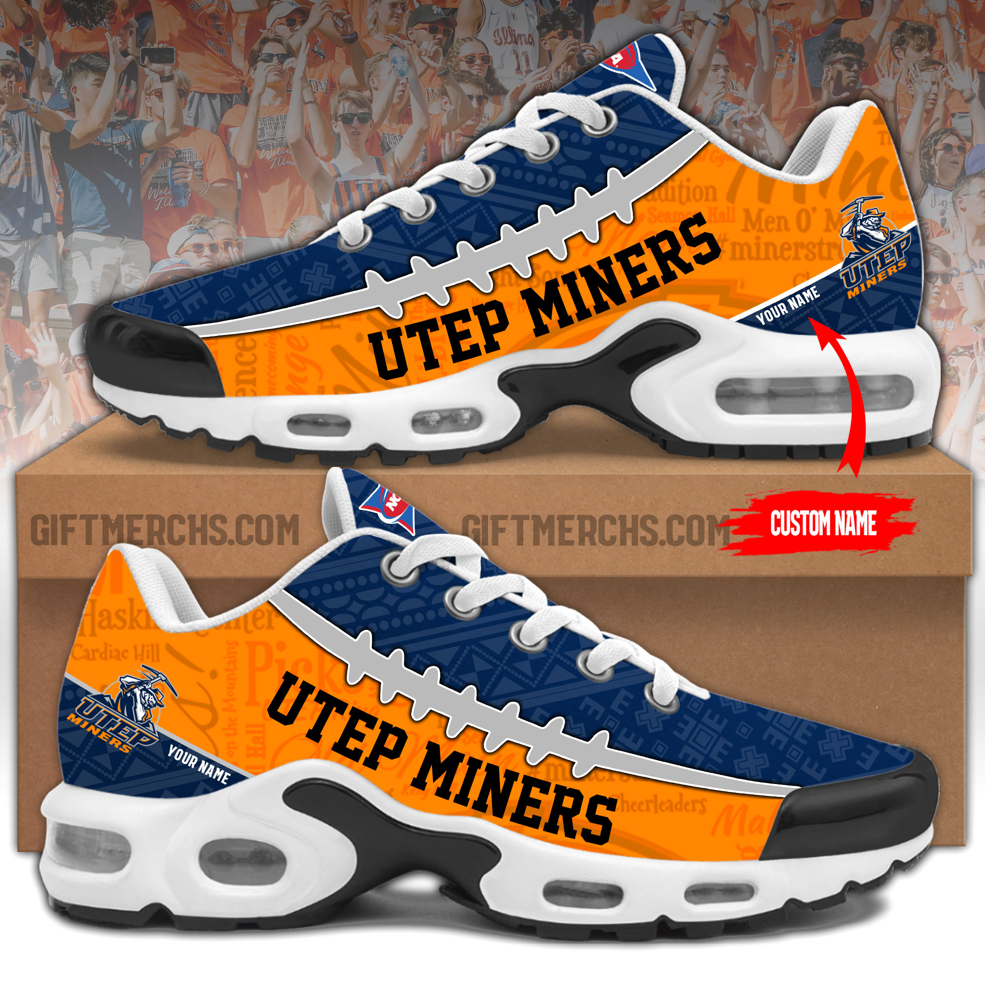 UTEP Miners Personalized Shoes - Famjoys UTEP Miners Personalized Shoes - Famjoys