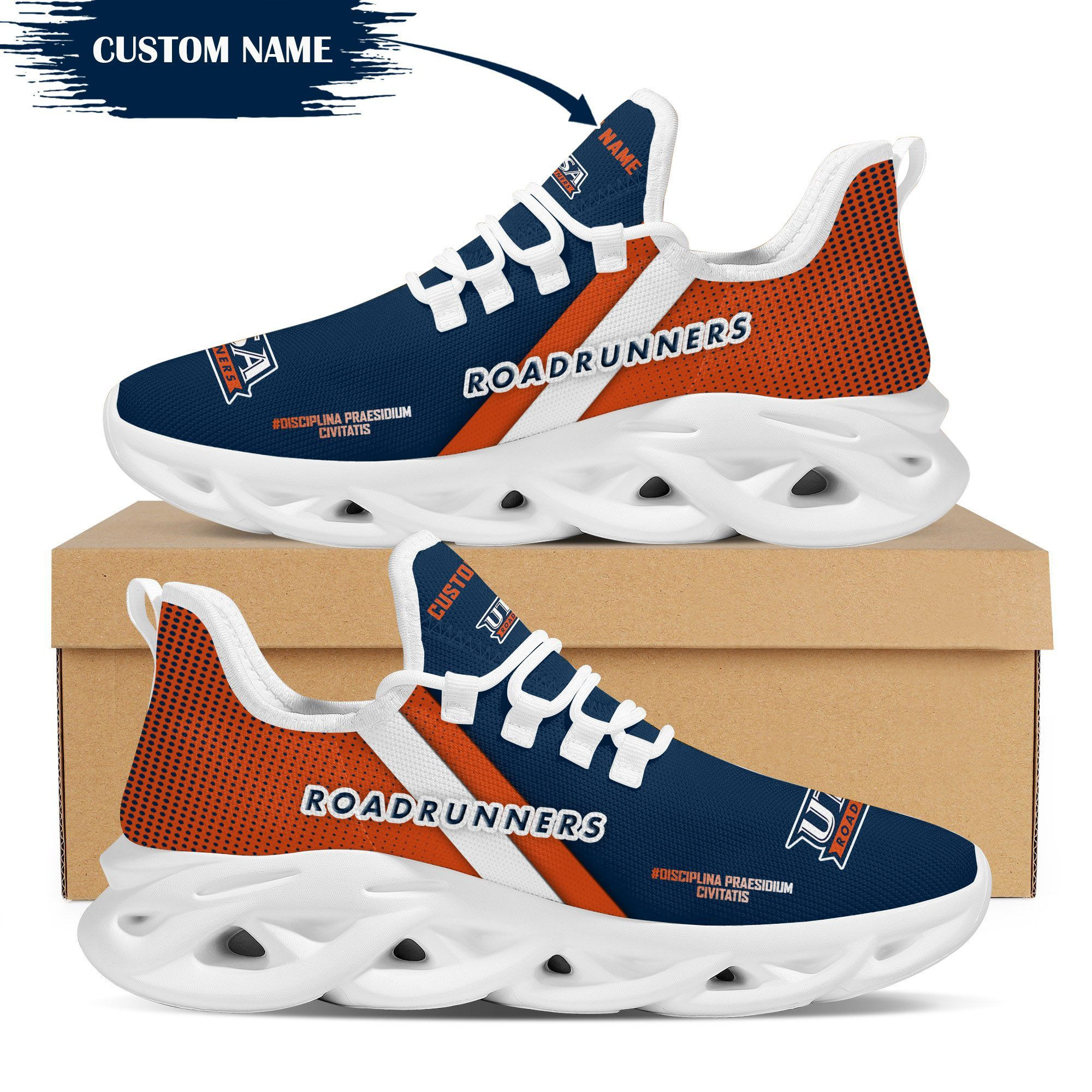 UTSA Roadrunners Custom Personalized Max Soul Sneakers Shoes - Famjoys UTSA Roadrunners Custom Personalized Max Soul Sneakers Shoes - Famjoys