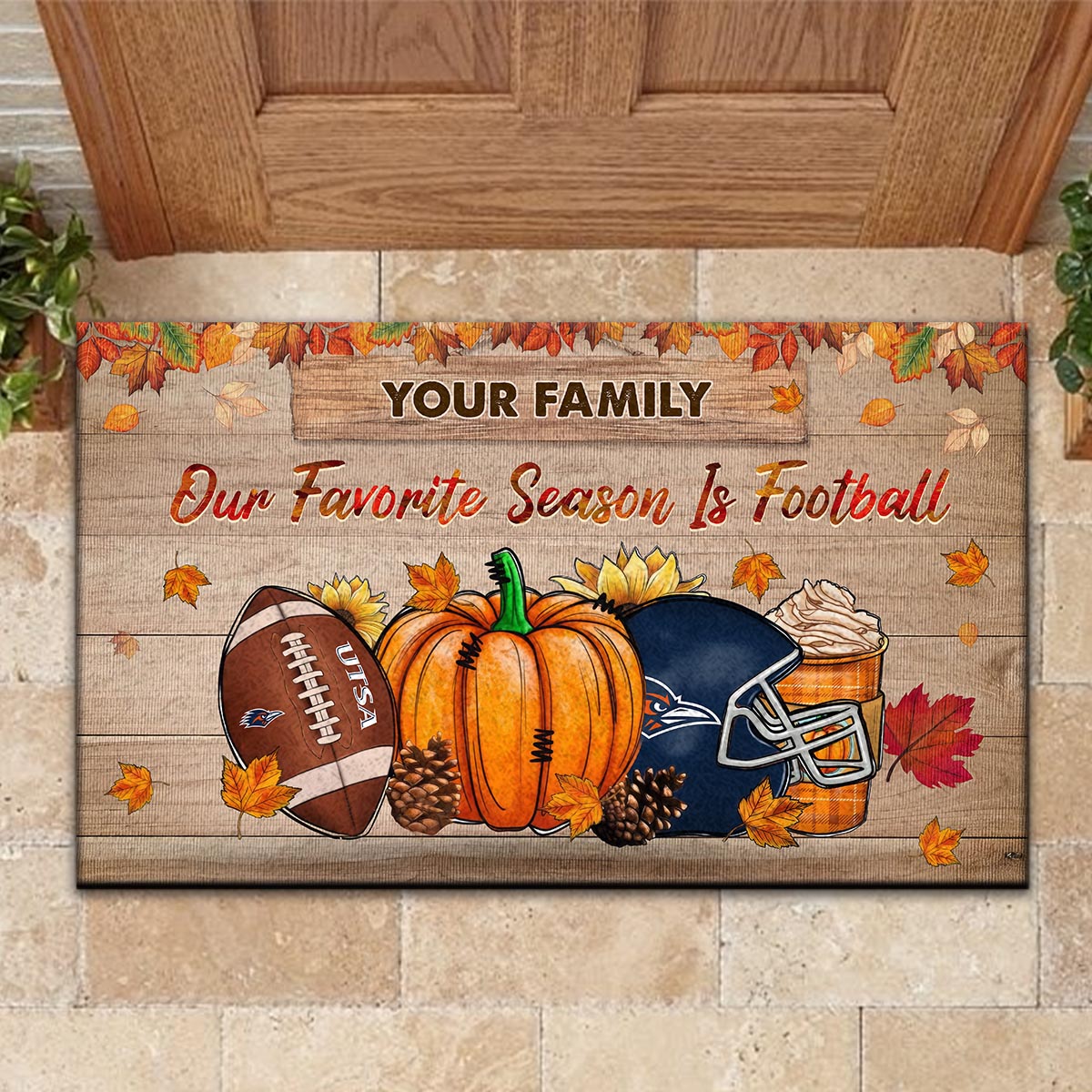 UTSA Roadrunners Our Favorite Season is Football Doormat - Famjoys UTSA Roadrunners Our Favorite Season is Football Doormat - Famjoys