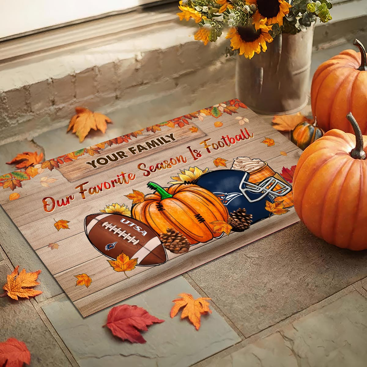 UTSA Roadrunners Our Favorite Season is Football Doormat - Famjoys UTSA Roadrunners Our Favorite Season is Football Doormat - Famjoys