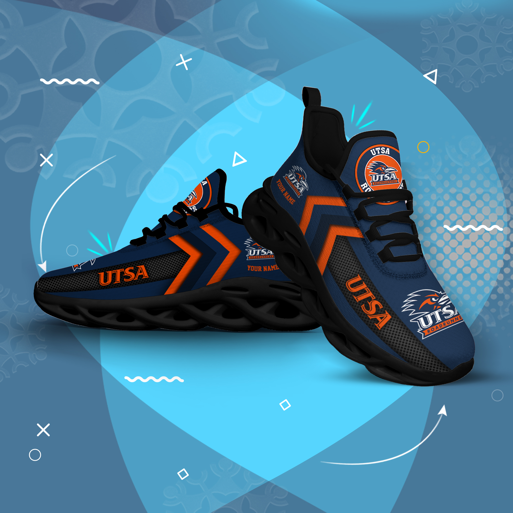 UTSA Roadrunners Personalized Custom Name Max Soul Shoes DS003 - Famjoys UTSA Roadrunners Personalized Custom Name Max Soul Shoes DS003 - Famjoys