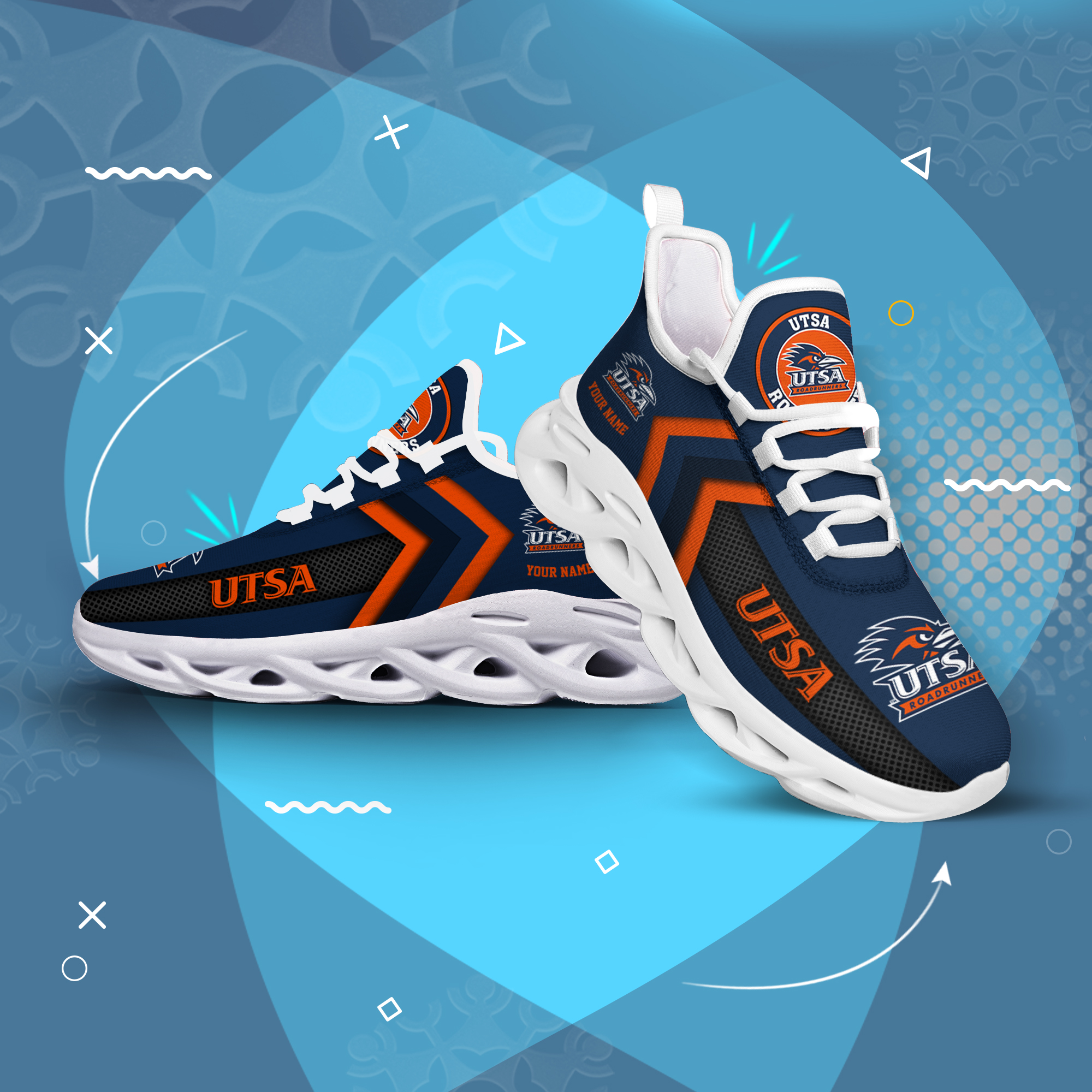 UTSA Roadrunners Personalized Custom Name Max Soul Shoes DS003 - Famjoys UTSA Roadrunners Personalized Custom Name Max Soul Shoes DS003 - Famjoys
