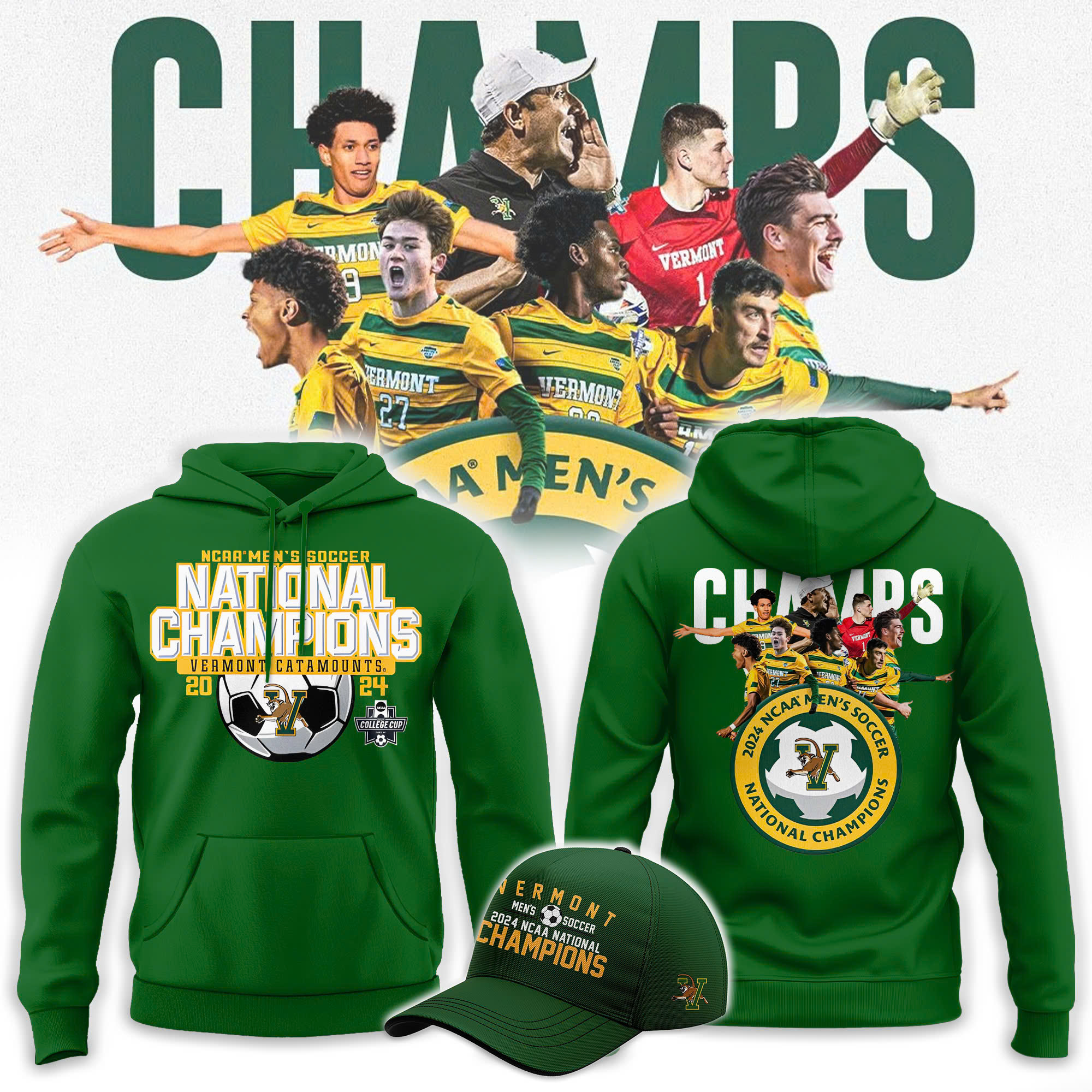 UVM Men’s Soccer National Champions Edition Combo Tshirt | Jogger | Cap - Famjoys UVM Men’s Soccer National Champions Edition Combo Tshirt | Jogger | Cap - Famjoys