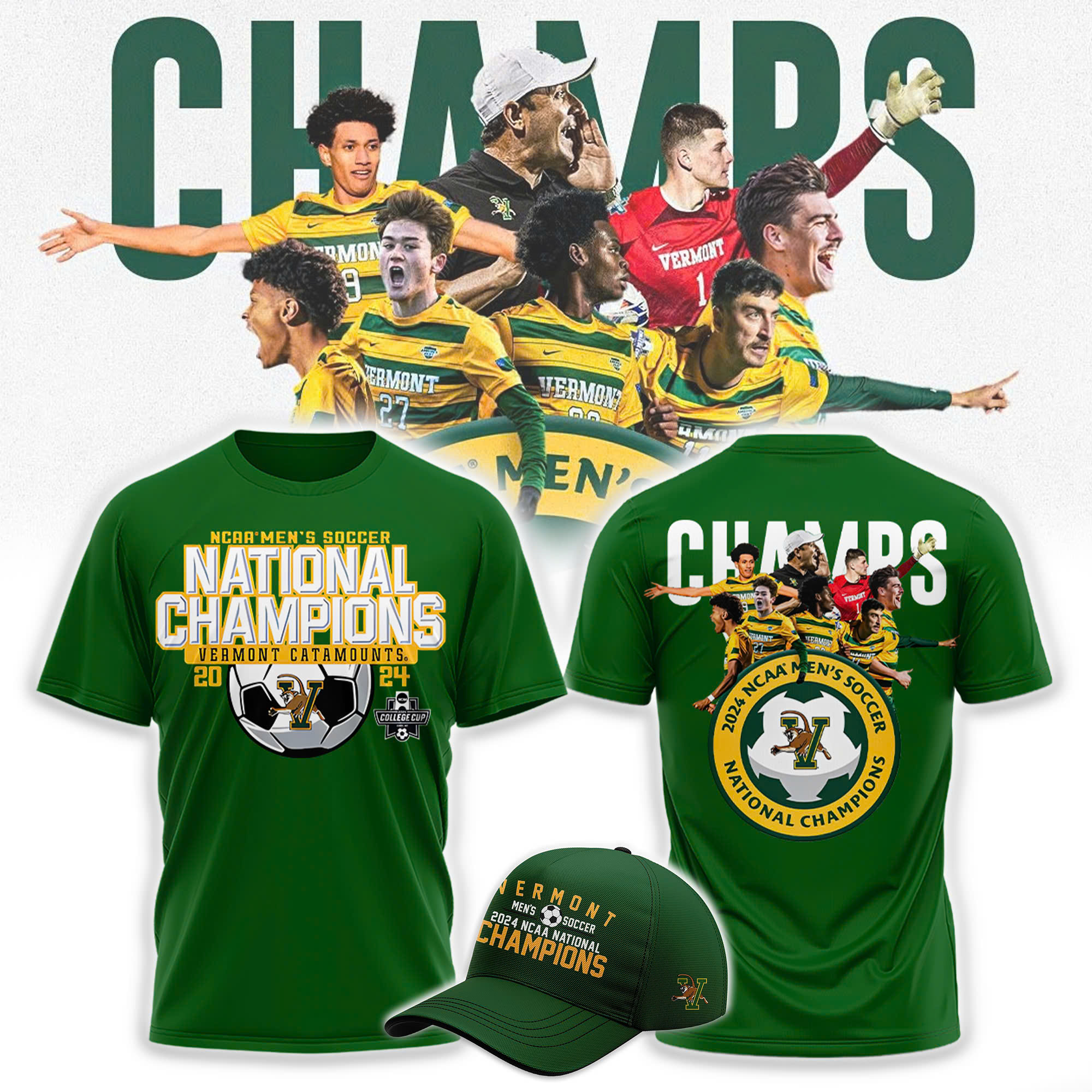 UVM Men’s Soccer National Champions Edition Combo Tshirt | Jogger | Cap - Famjoys UVM Men’s Soccer National Champions Edition Combo Tshirt | Jogger | Cap - Famjoys