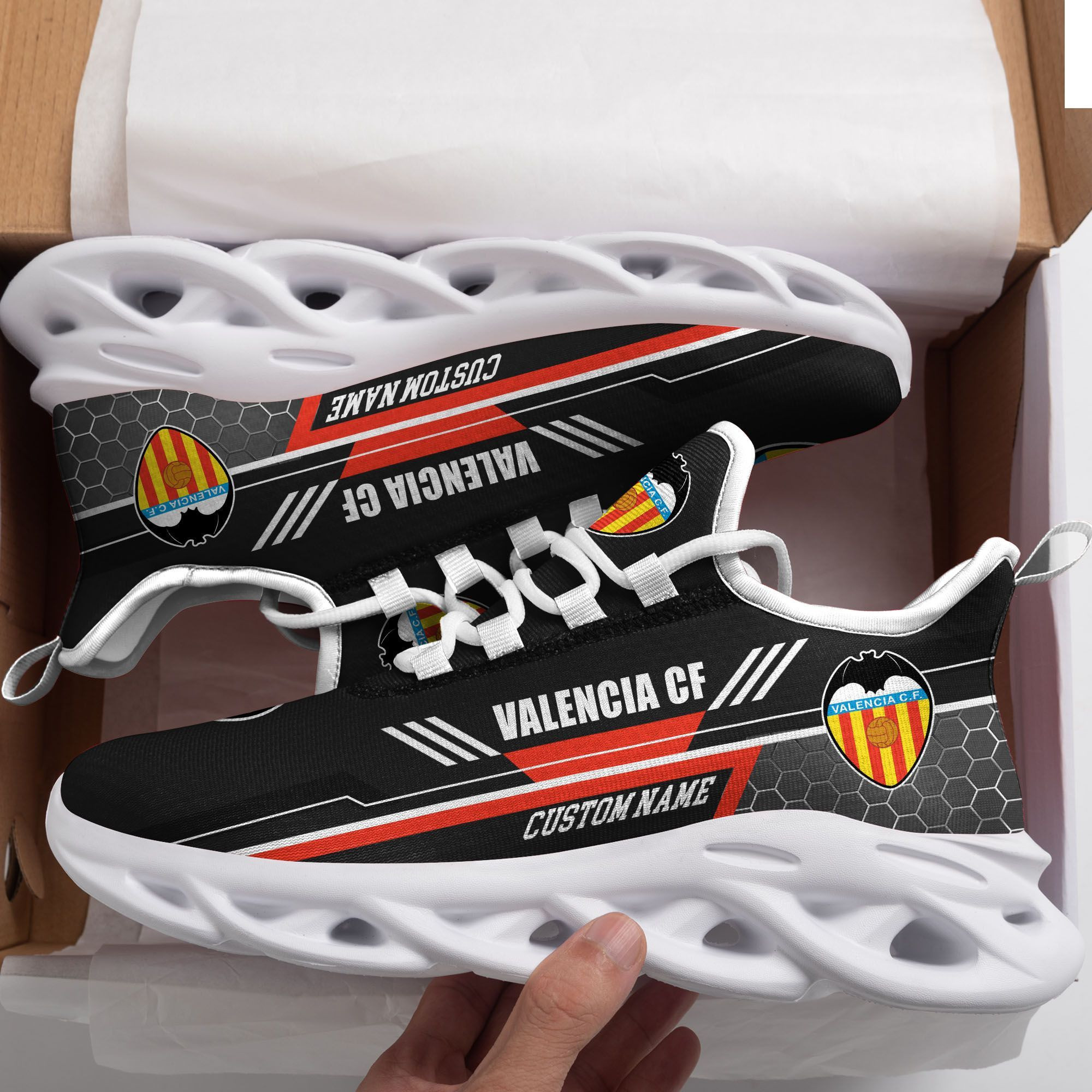 Valencia CF Custom Personalized Max Soul Sneakers Shoes - Famjoys Valencia CF Custom Personalized Max Soul Sneakers Shoes - Famjoys