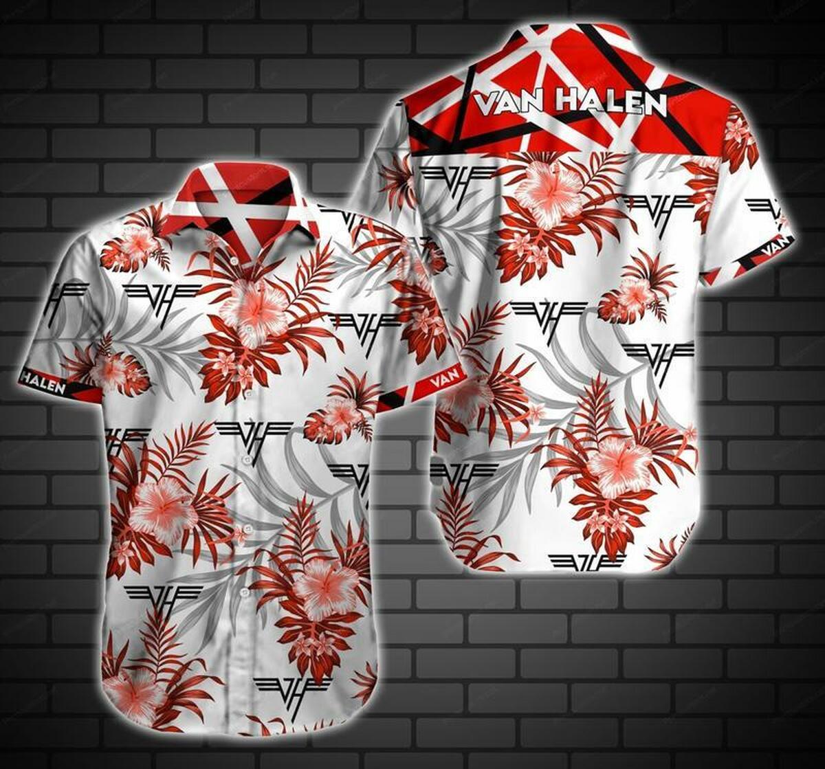 Van Halen Hawaii Hawaiian Shirt - Famjoys Van Halen Hawaii Hawaiian Shirt - Famjoys