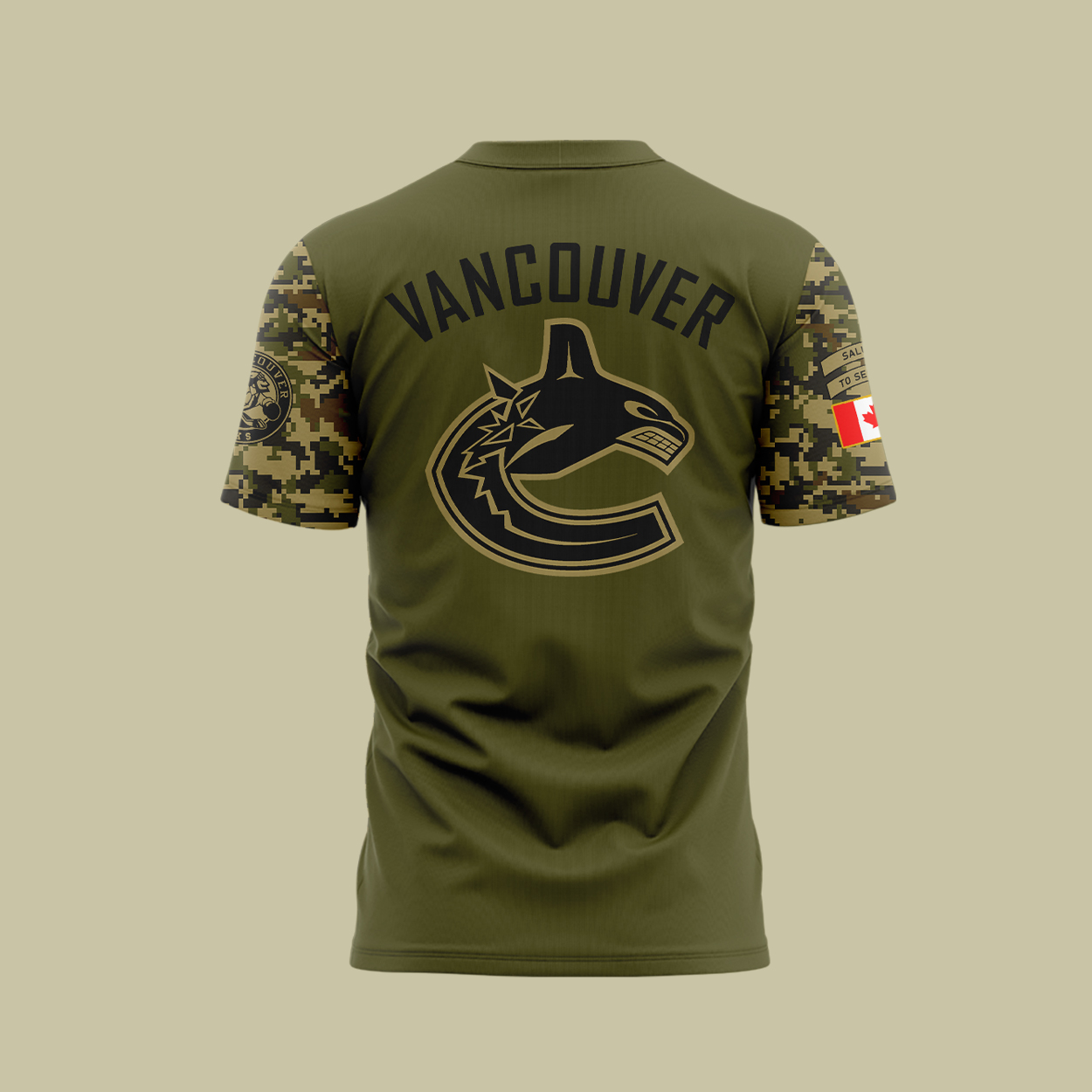 Vancouver Canucks Camo Salute to Service Premium Tee - Famjoys Vancouver Canucks Camo Salute to Service Premium Tee - Famjoys
