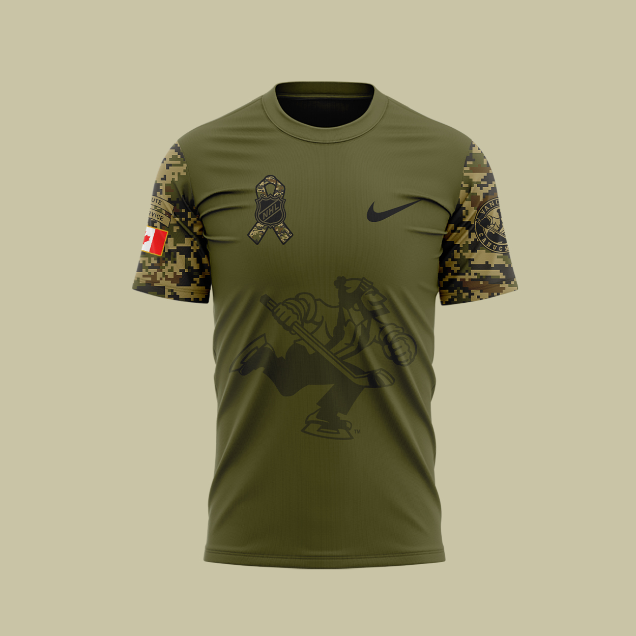 Vancouver Canucks Camo Salute to Service Premium Tee - Famjoys Vancouver Canucks Camo Salute to Service Premium Tee - Famjoys