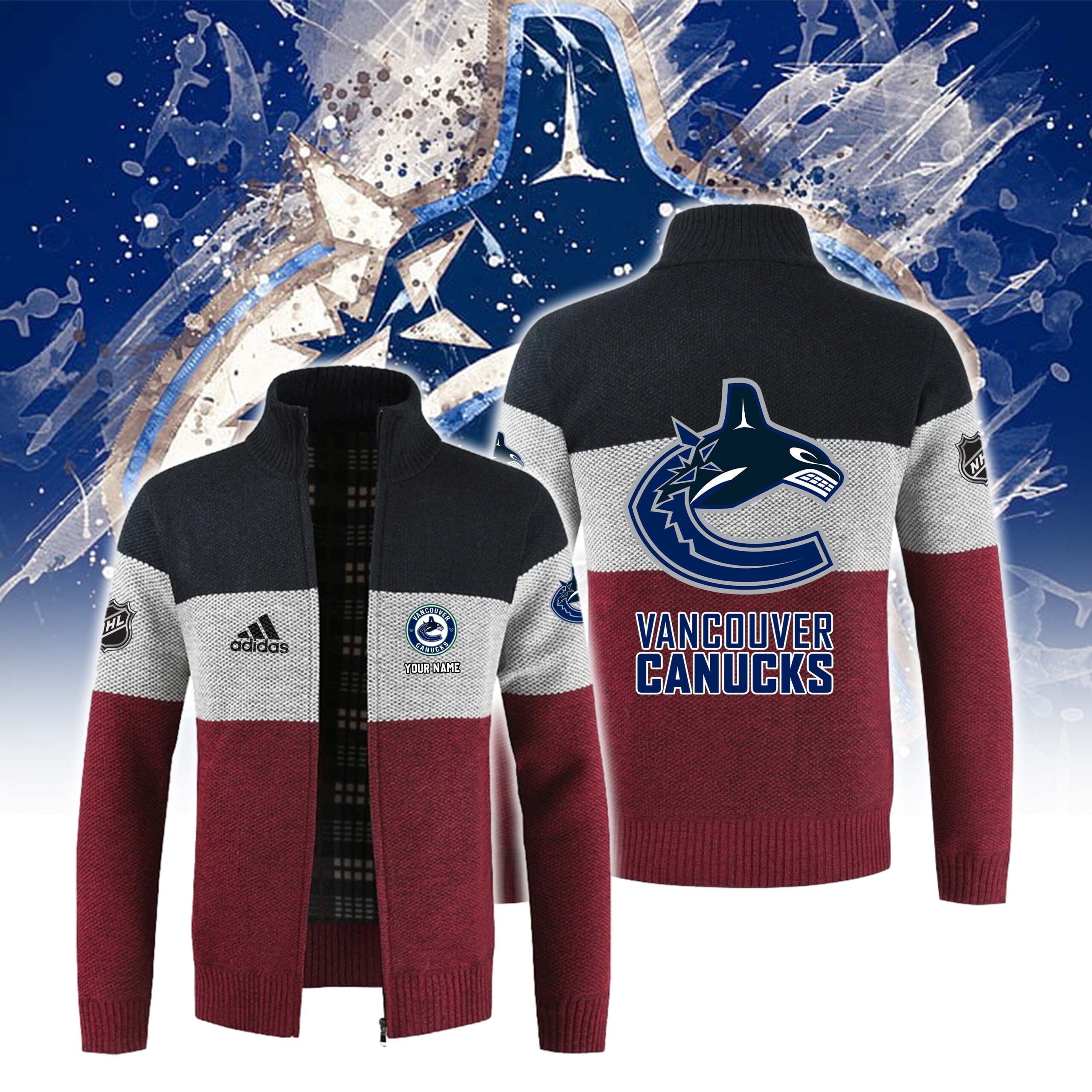Vancouver Canucks Cardigan - Famjoys Vancouver Canucks Cardigan - Famjoys