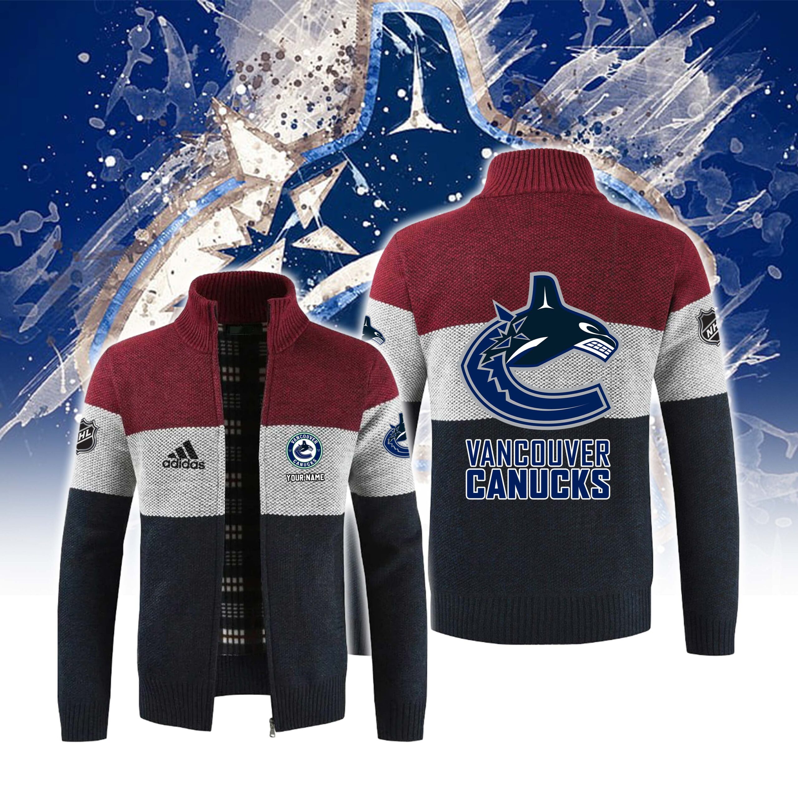 Vancouver Canucks Cardigan - Famjoys Vancouver Canucks Cardigan - Famjoys
