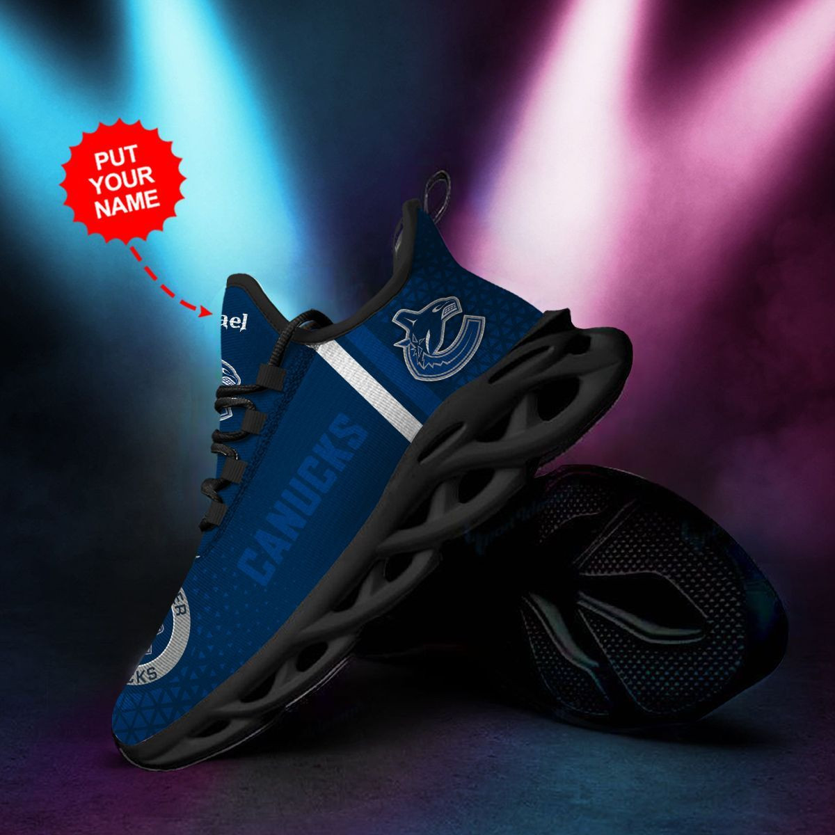 Vancouver Canucks Custom Personalized Max Soul Sneakers Shoes - Famjoys Vancouver Canucks Custom Personalized Max Soul Sneakers Shoes - Famjoys