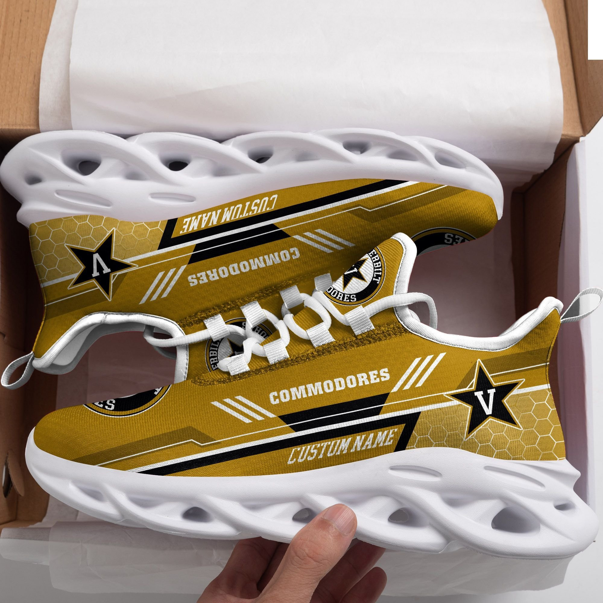 Vanderbilt Commodores Custom Personalized Max Soul Sneakers Shoes