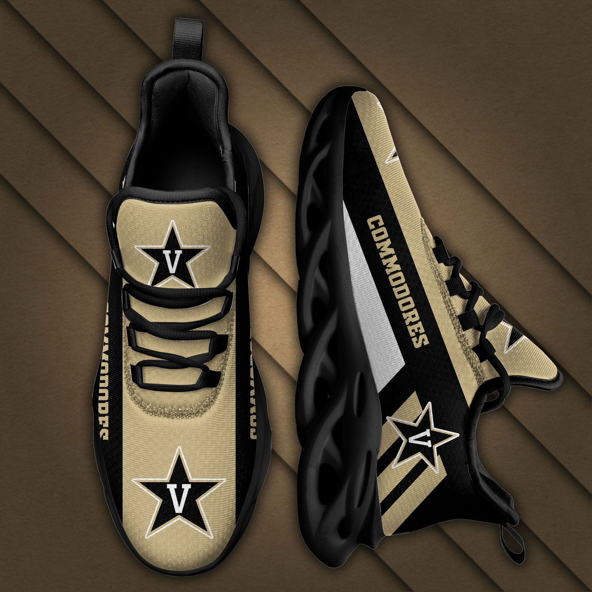 Vanderbilt Commodores Max Soul Sneakers Shoes - Famjoys Vanderbilt Commodores Max Soul Sneakers Shoes - Famjoys
