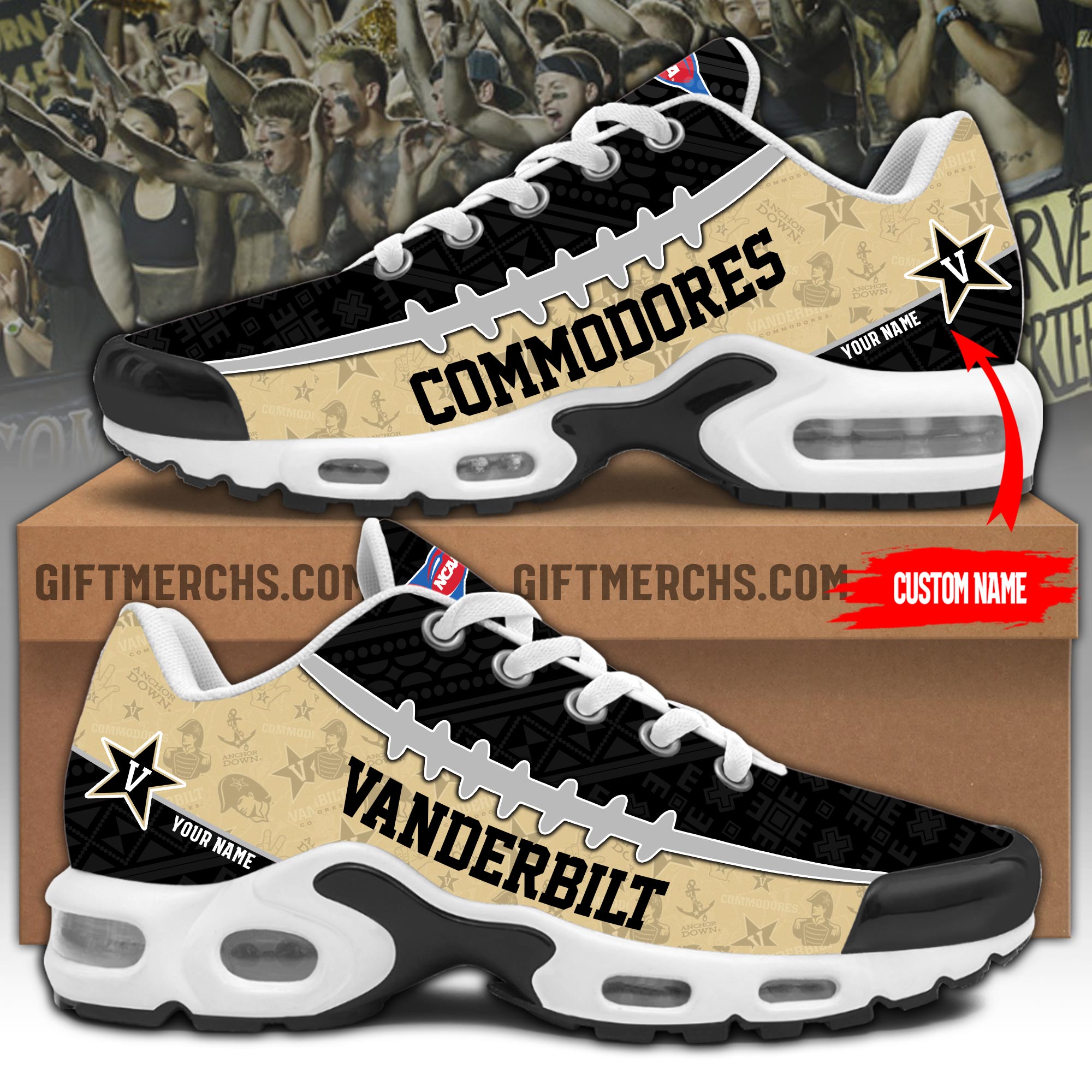 Vanderbilt Commodores Personalized Shoes - Famjoys Vanderbilt Commodores Personalized Shoes - Famjoys